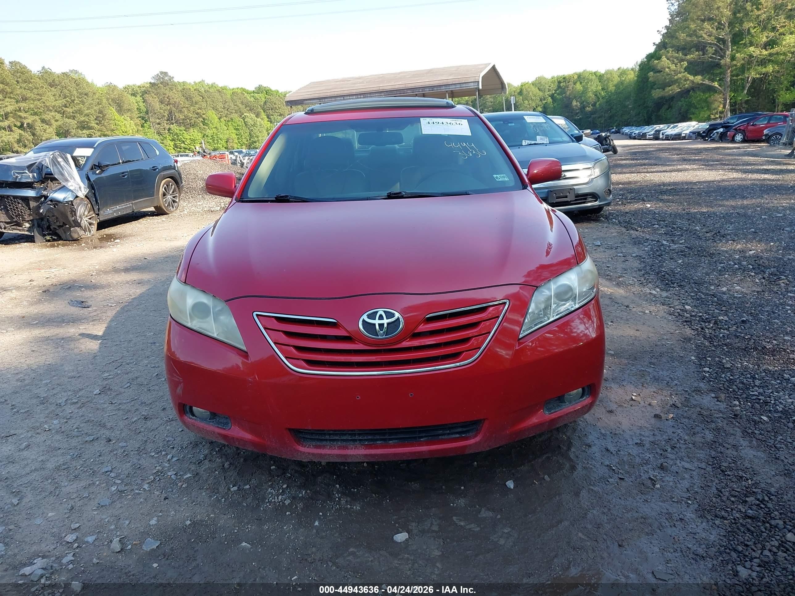 2007 Toyota Camry Xle V6 Red vin: 4T1BK46K67U024577