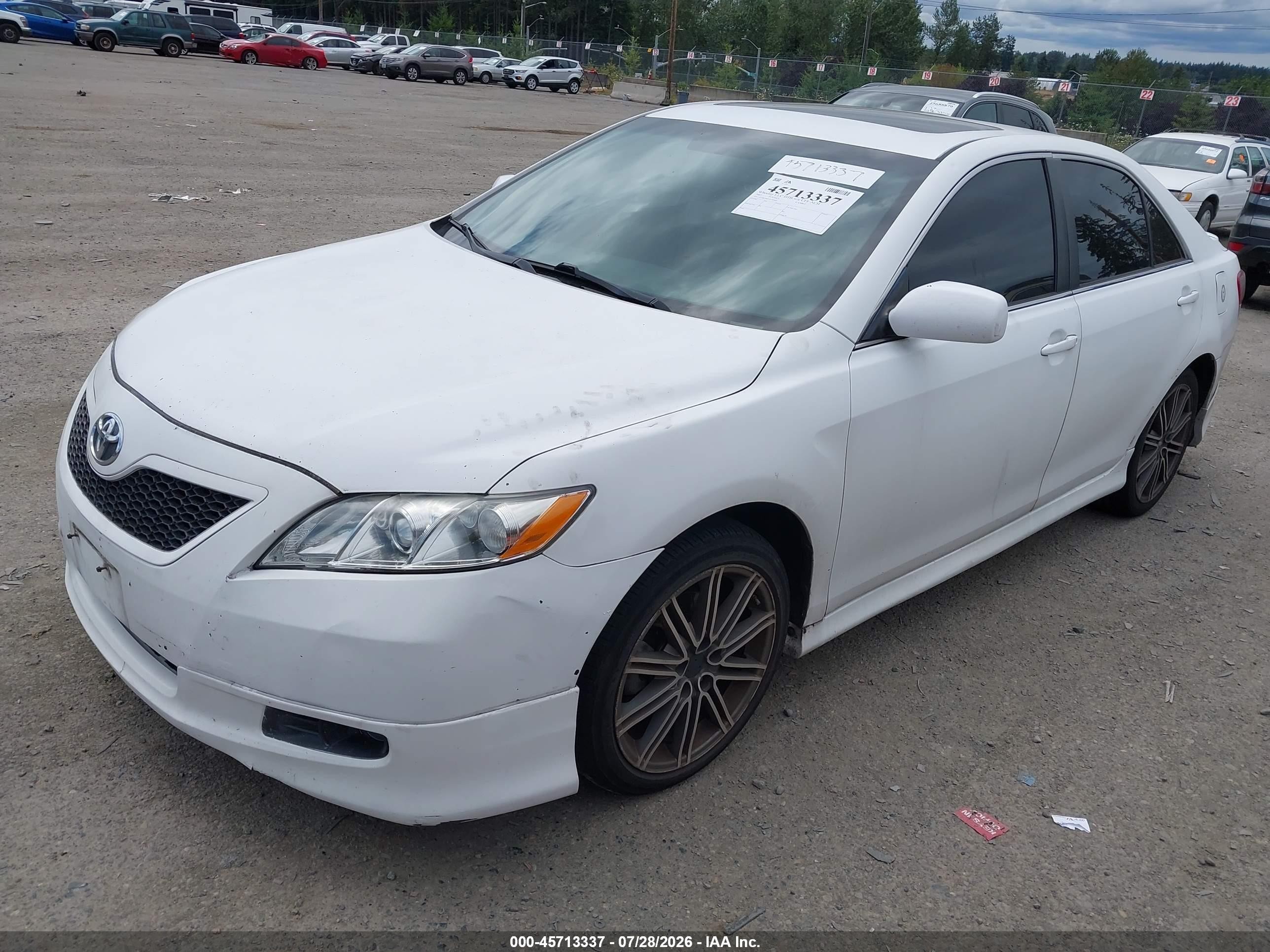 2007 Toyota Camry Se V6 White vin: 4T1BK46K67U505493