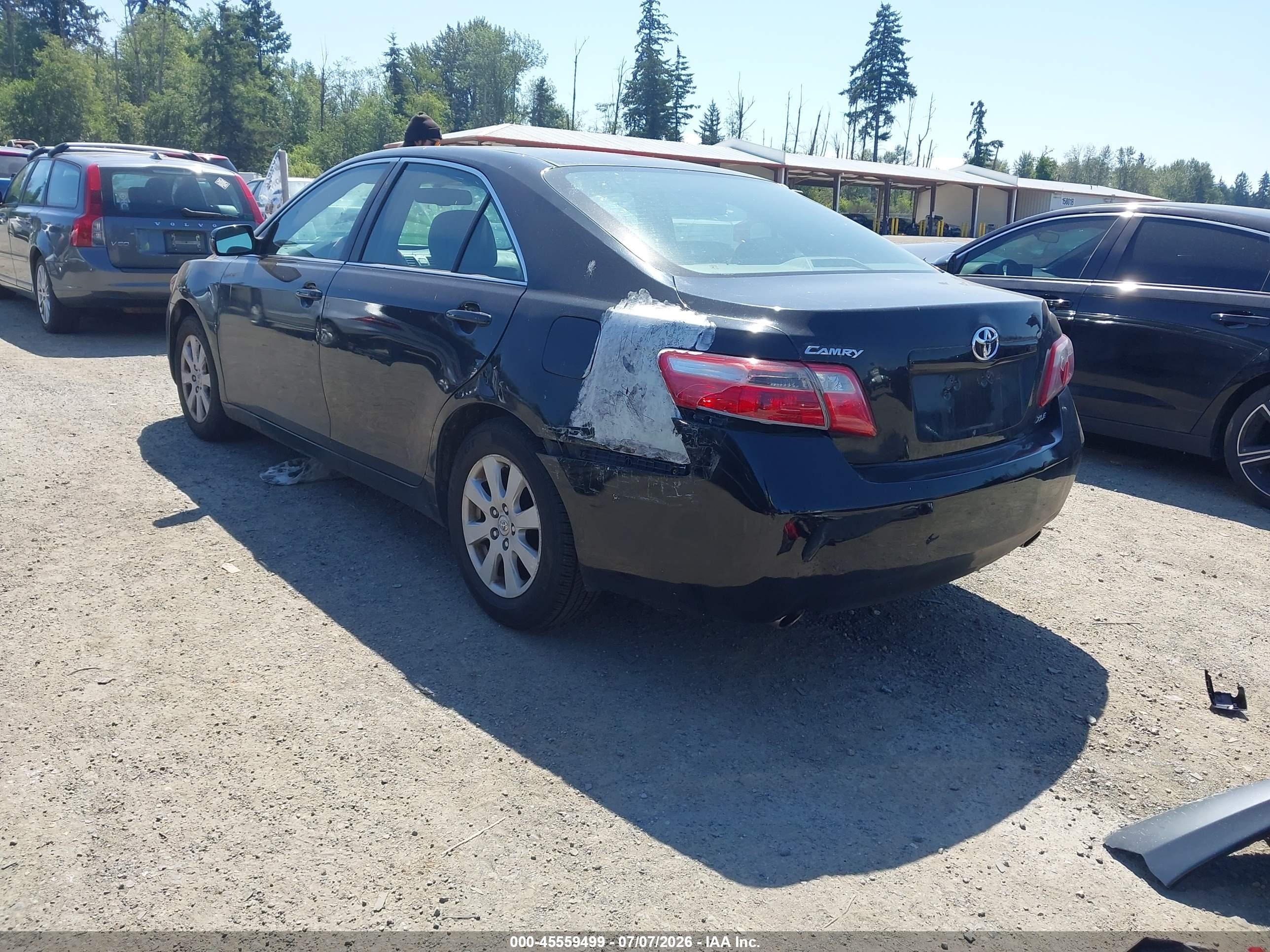 2007 Toyota Camry Xle V6 Black vin: 4T1BK46K67U554273