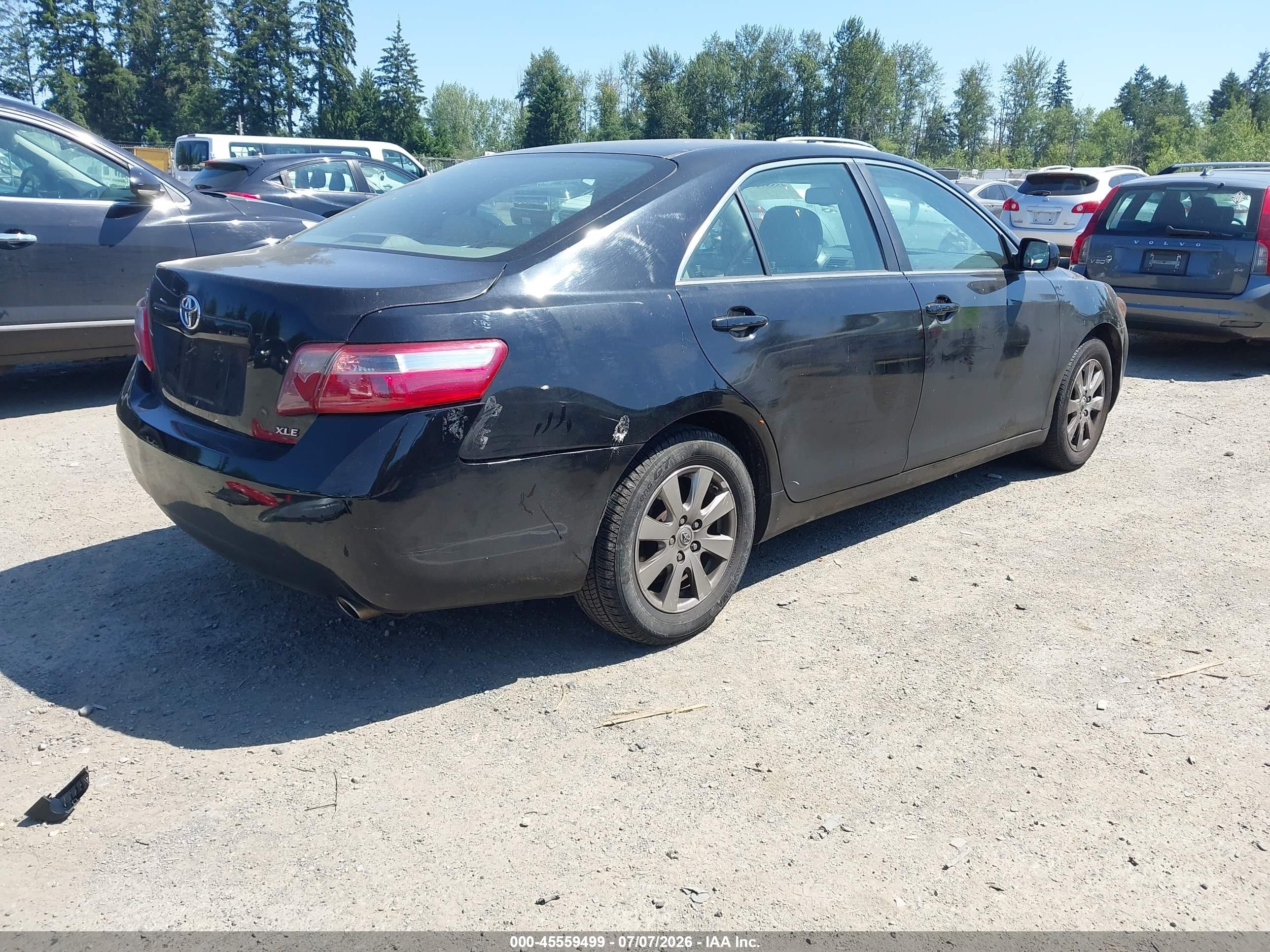 2007 Toyota Camry Xle V6 Black vin: 4T1BK46K67U554273