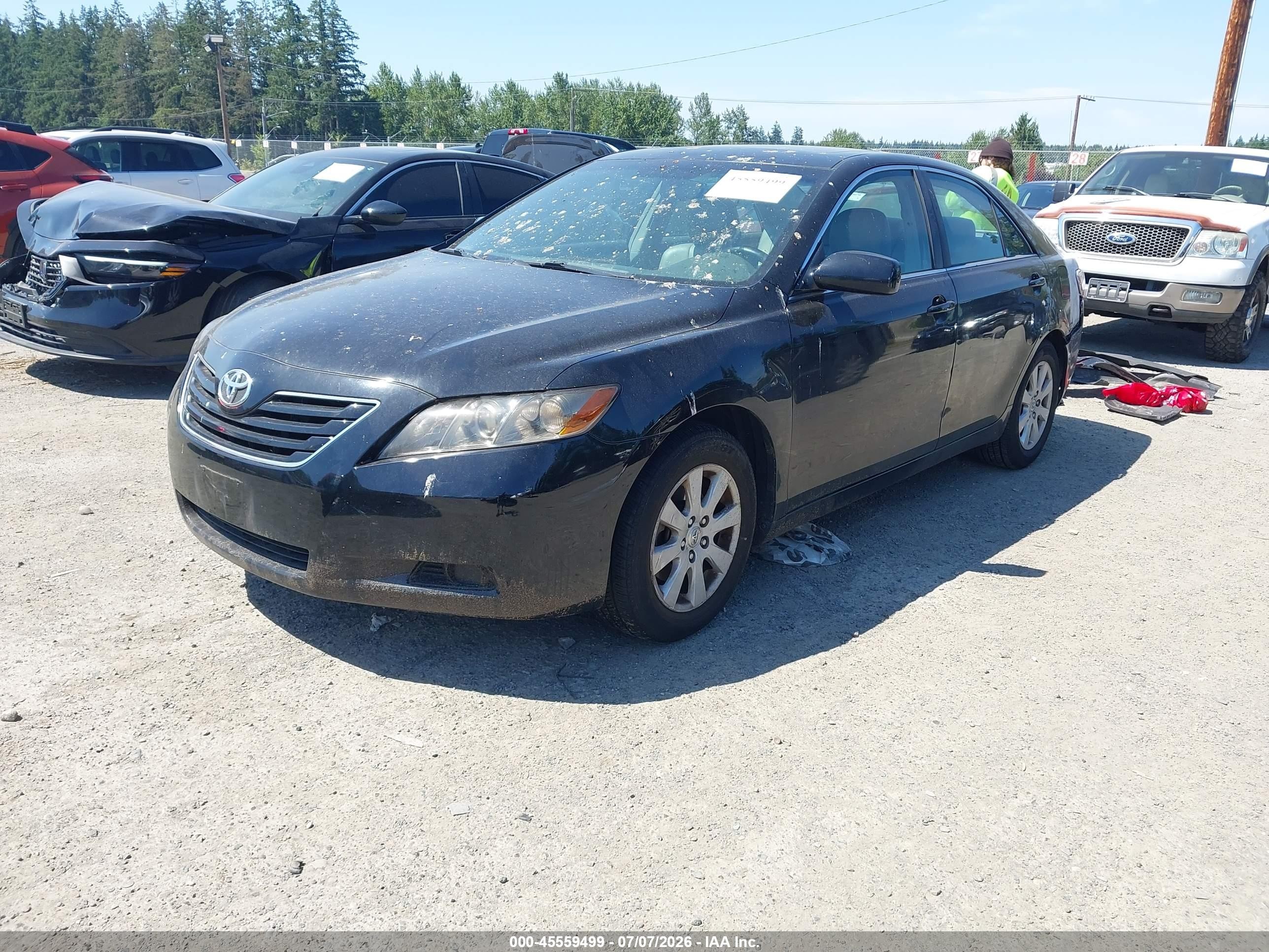 2007 Toyota Camry Xle V6 Black vin: 4T1BK46K67U554273