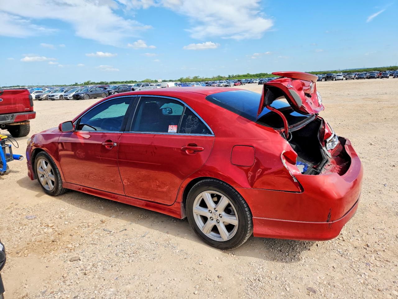 2008 Toyota Camry Se V6 Red vin: 4T1BK46K68U063087