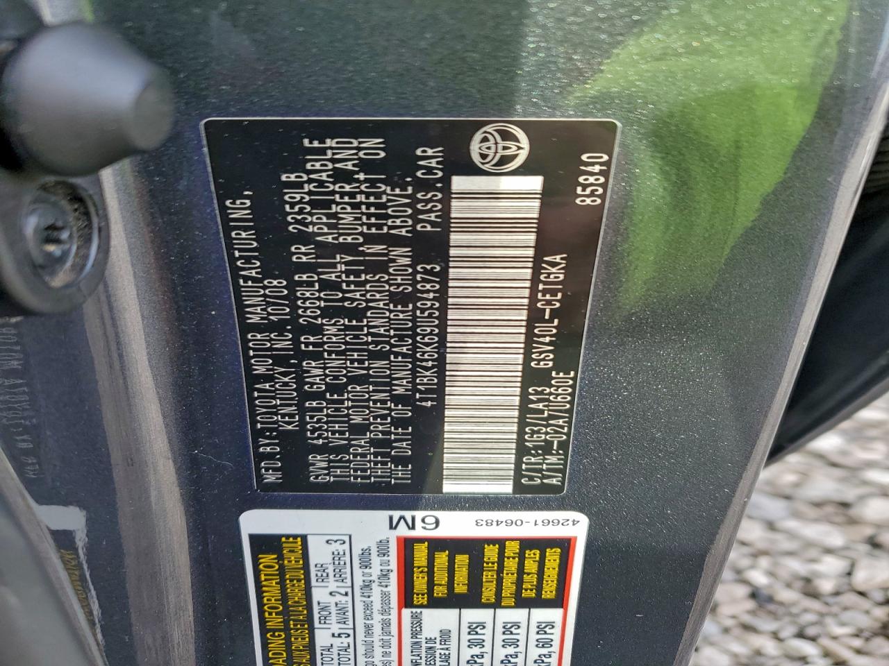 2009 Toyota Camry Gray vin: 4T1BK46K69U594873