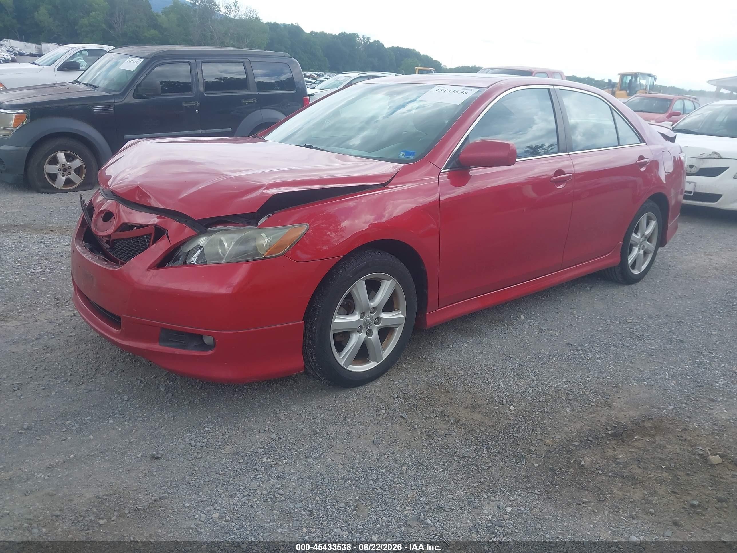 2007 Toyota Camry Se V6 Red vin: 4T1BK46K77U028279