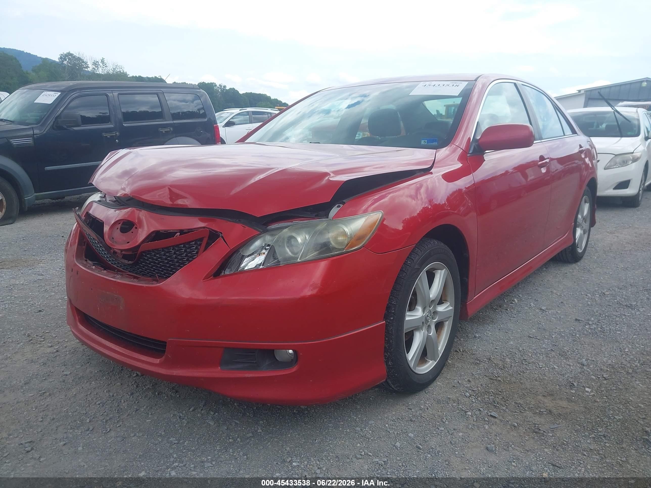 2007 Toyota Camry Se V6 Red vin: 4T1BK46K77U028279
