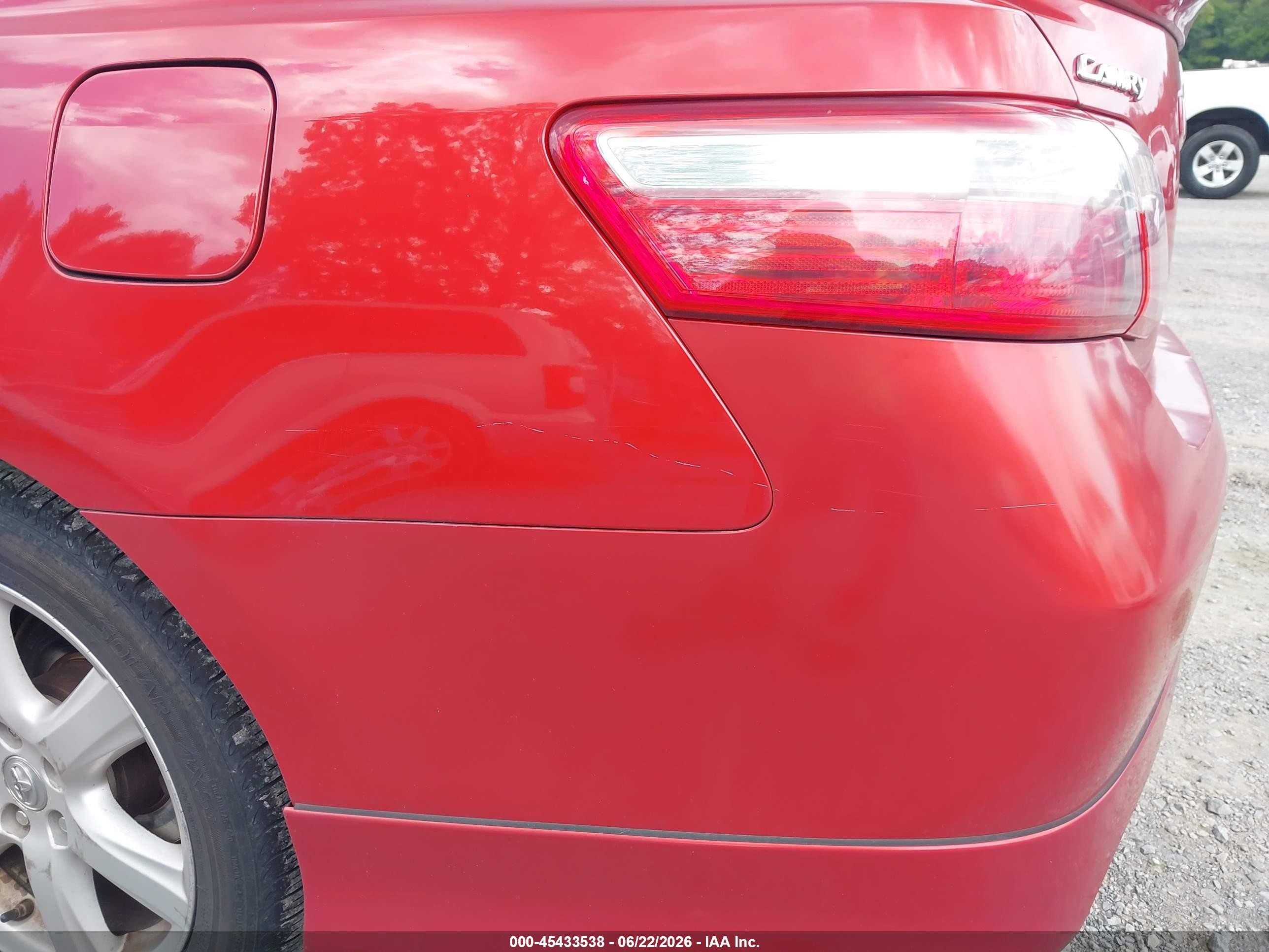 2007 Toyota Camry Se V6 Red vin: 4T1BK46K77U028279