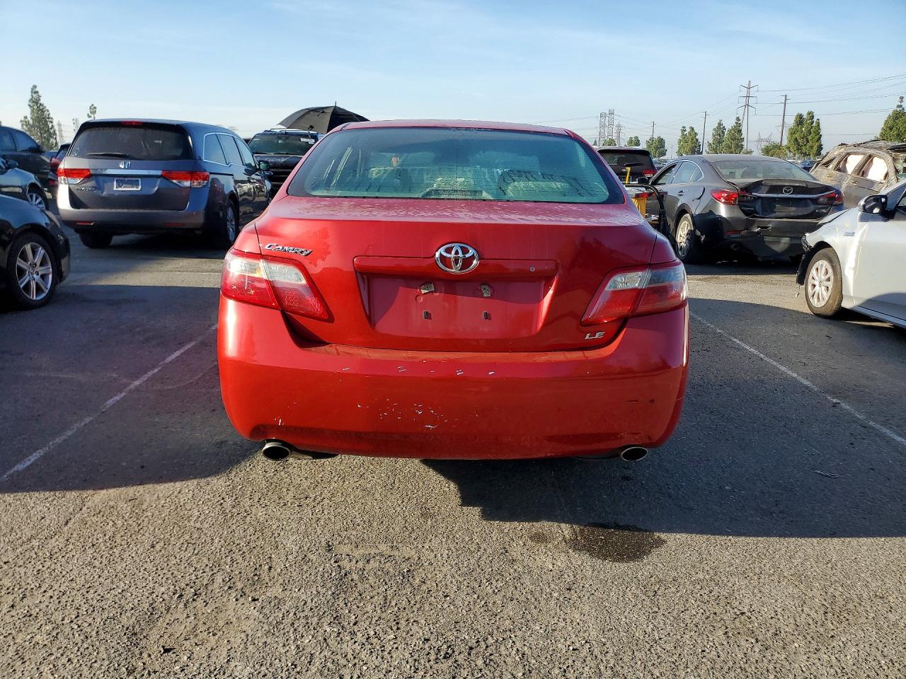 2007 Toyota Camry Le V6 Red vin: 4T1BK46K77U039802