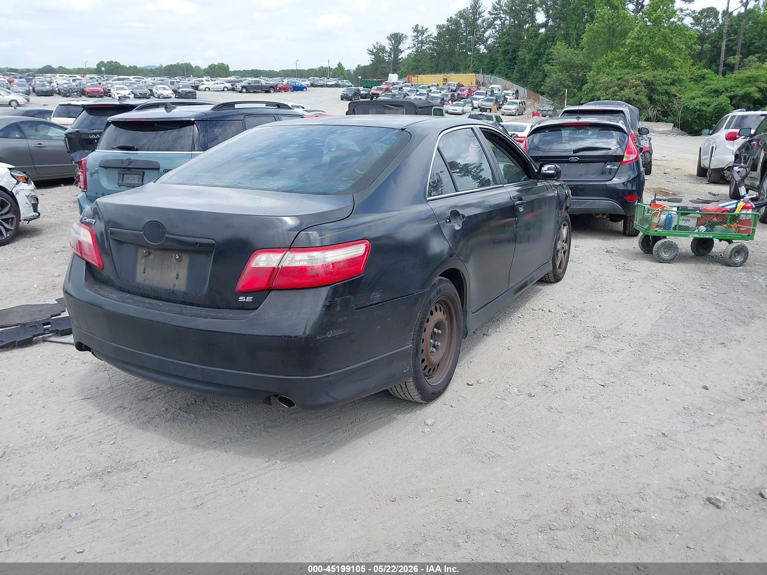 2007 Toyota Camry Se V6 Black vin: 4T1BK46K77U048578