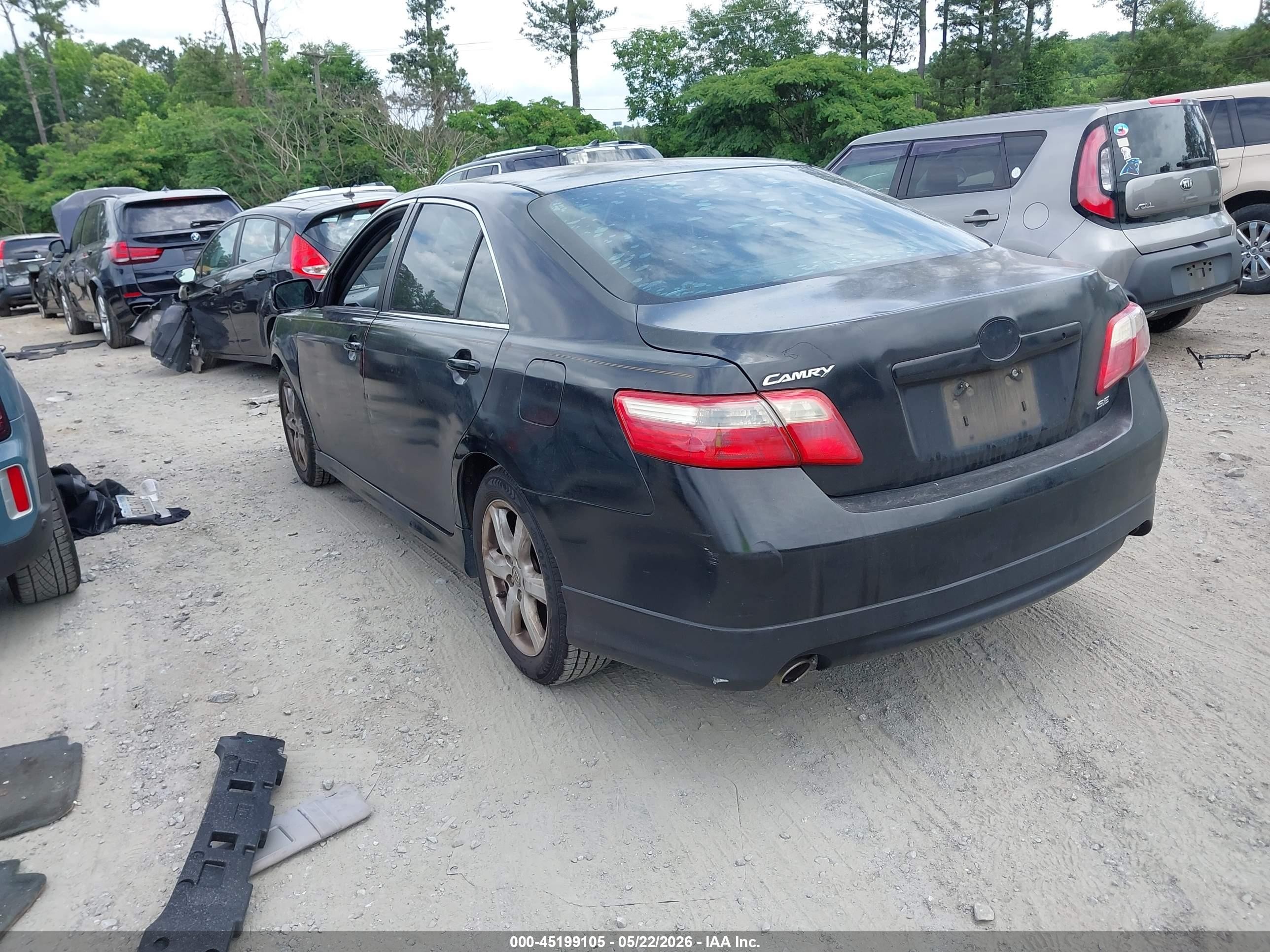 2007 Toyota Camry Se V6 Black vin: 4T1BK46K77U048578