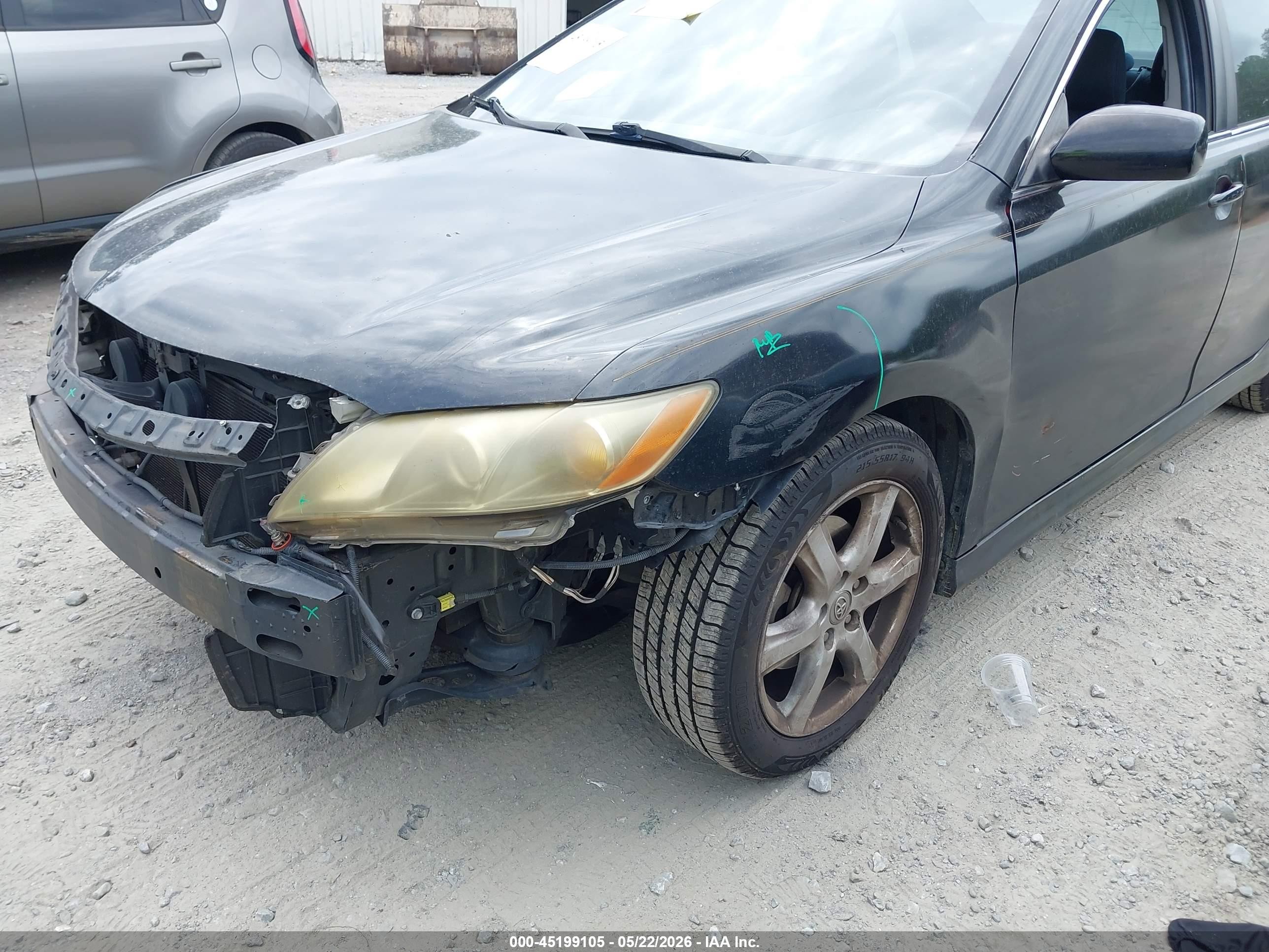 2007 Toyota Camry Se V6 Black vin: 4T1BK46K77U048578