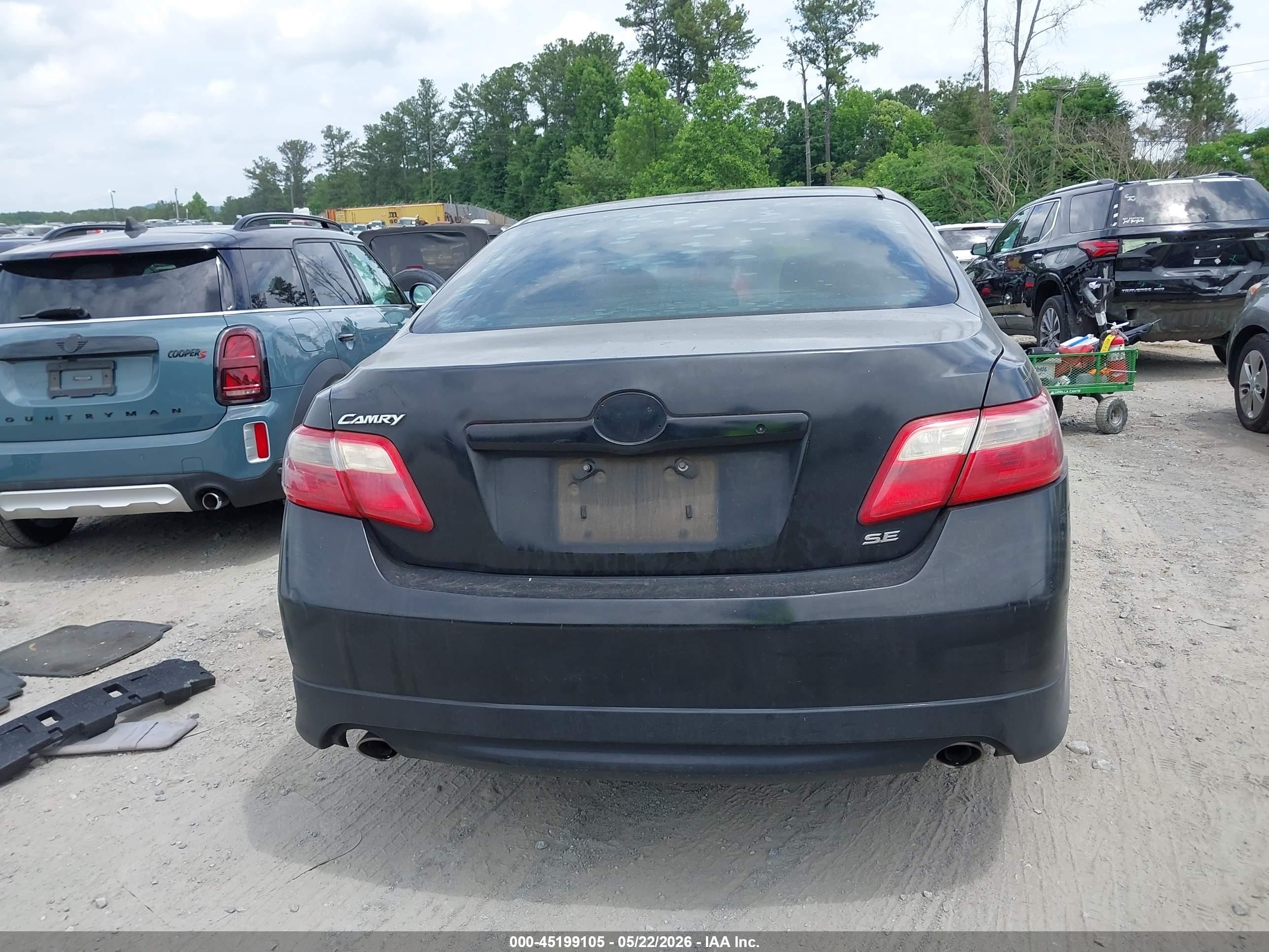 2007 Toyota Camry Se V6 Black vin: 4T1BK46K77U048578