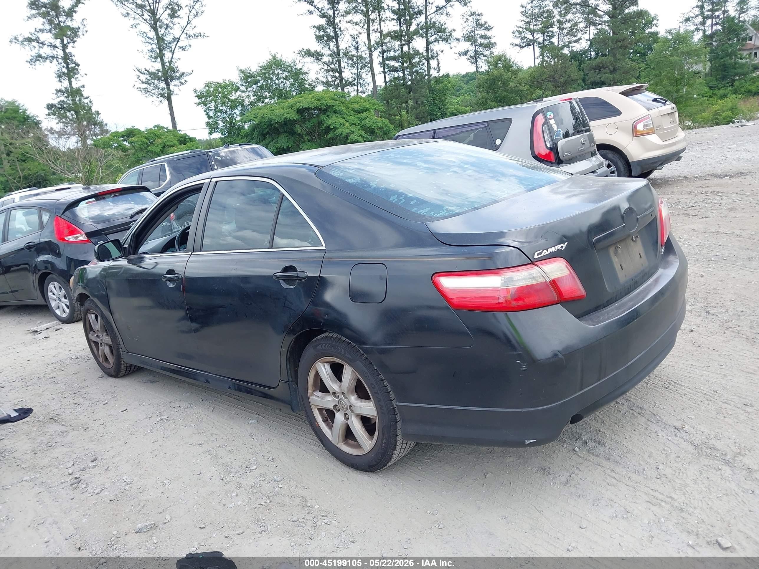 2007 Toyota Camry Se V6 Black vin: 4T1BK46K77U048578