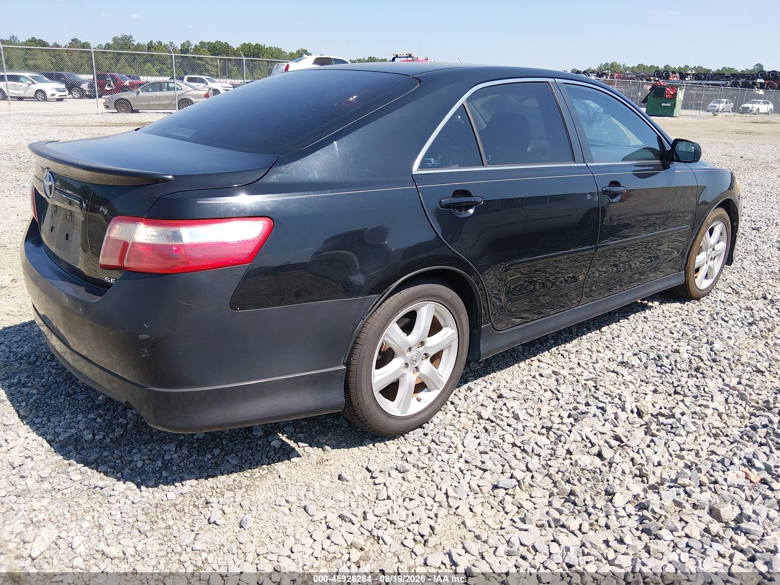 2008 Toyota Camry Se Black vin: 4T1BK46K78U072414