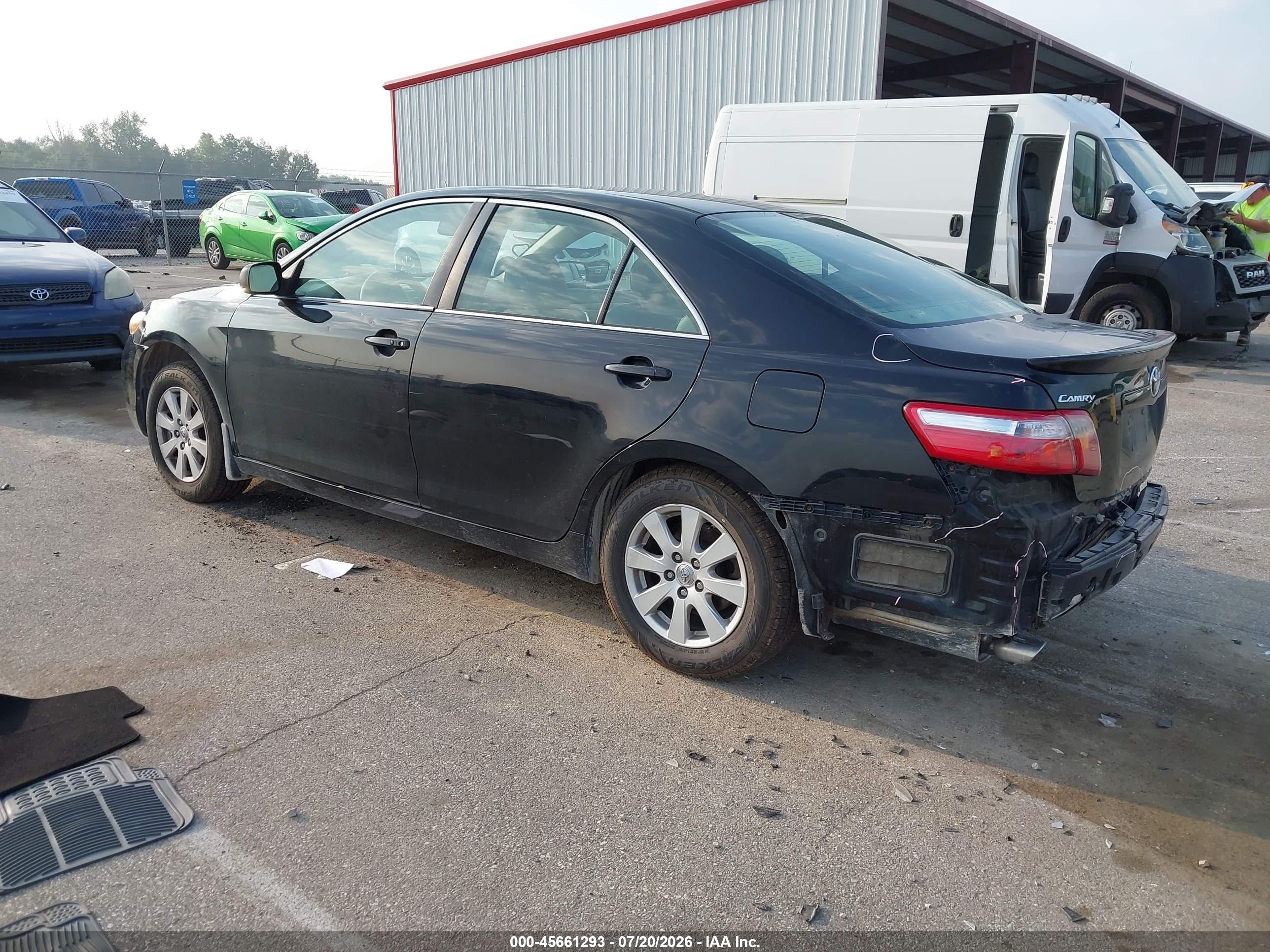 2007 Toyota Camry Xle V6 Black vin: 4T1BK46K87U524952