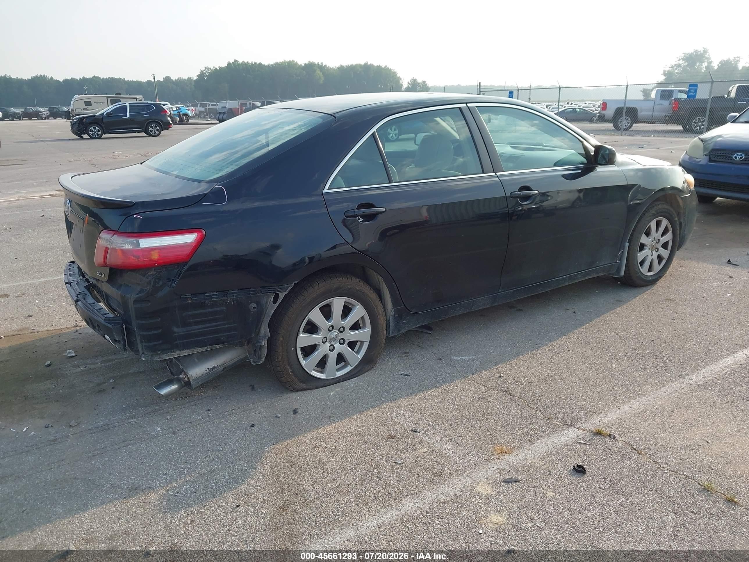 2007 Toyota Camry Xle V6 Black vin: 4T1BK46K87U524952