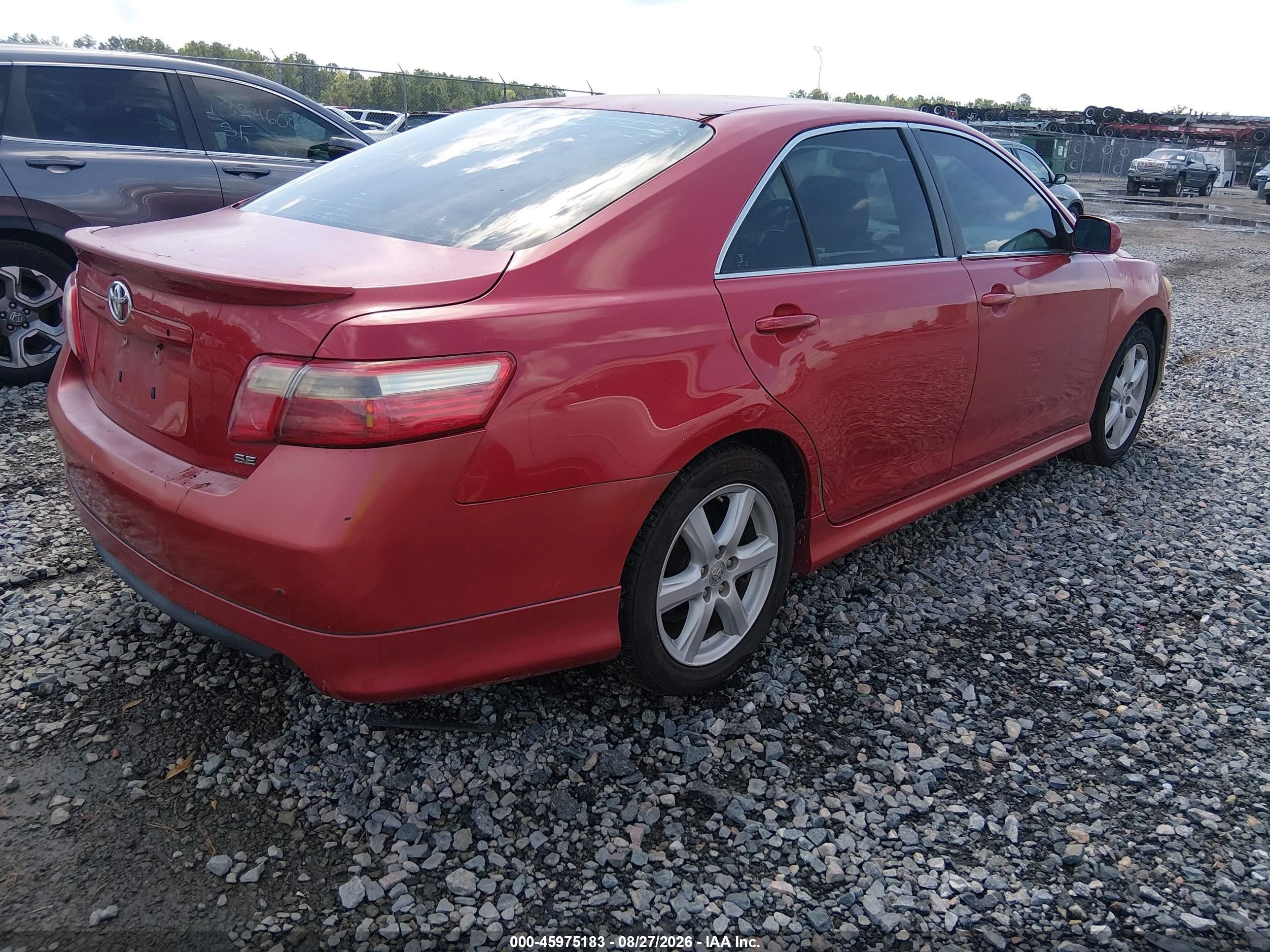2007 Toyota Camry Se V6 Красный vin: 4T1BK46K97U036500