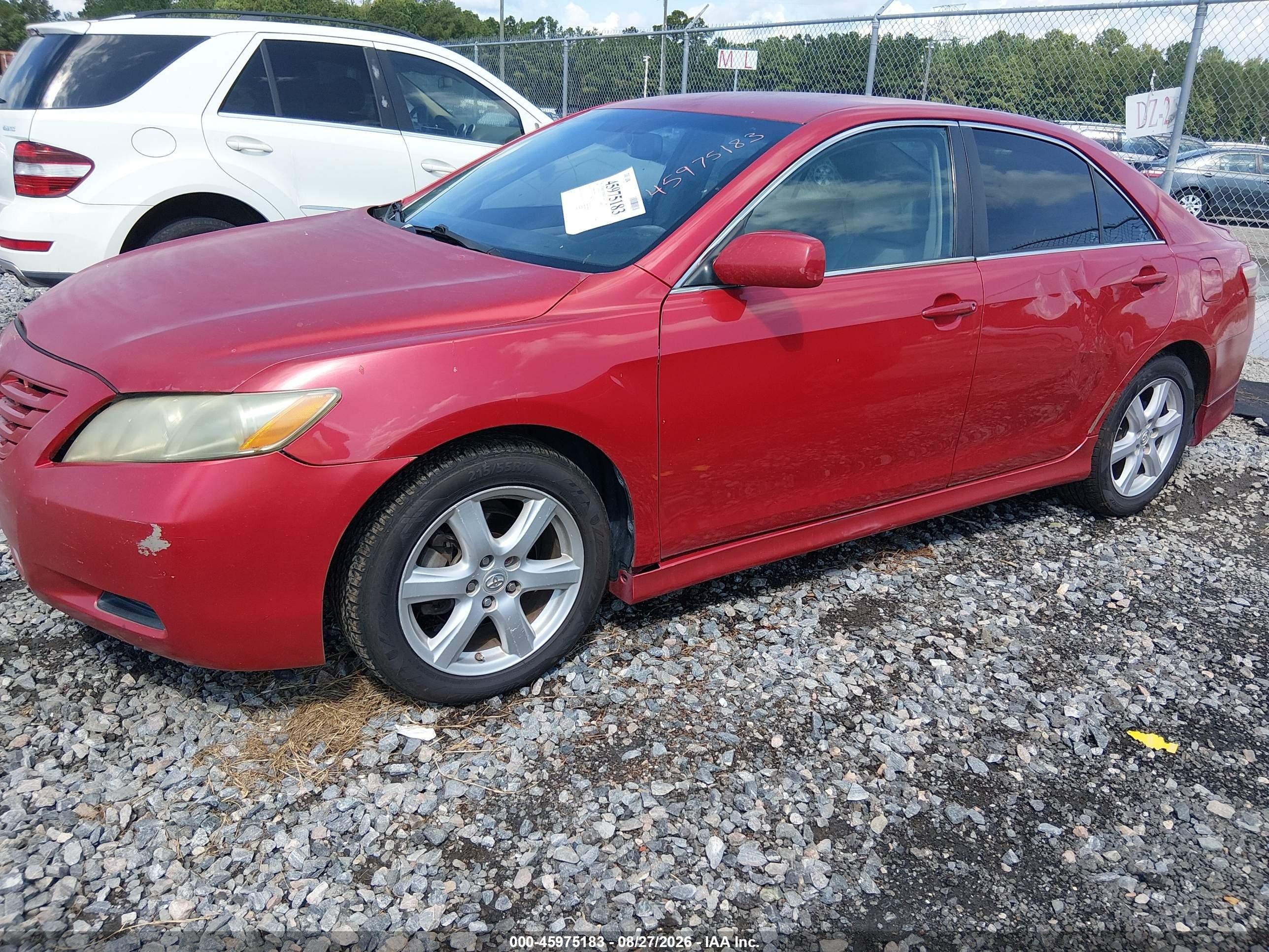 2007 Toyota Camry Se V6 Красный vin: 4T1BK46K97U036500