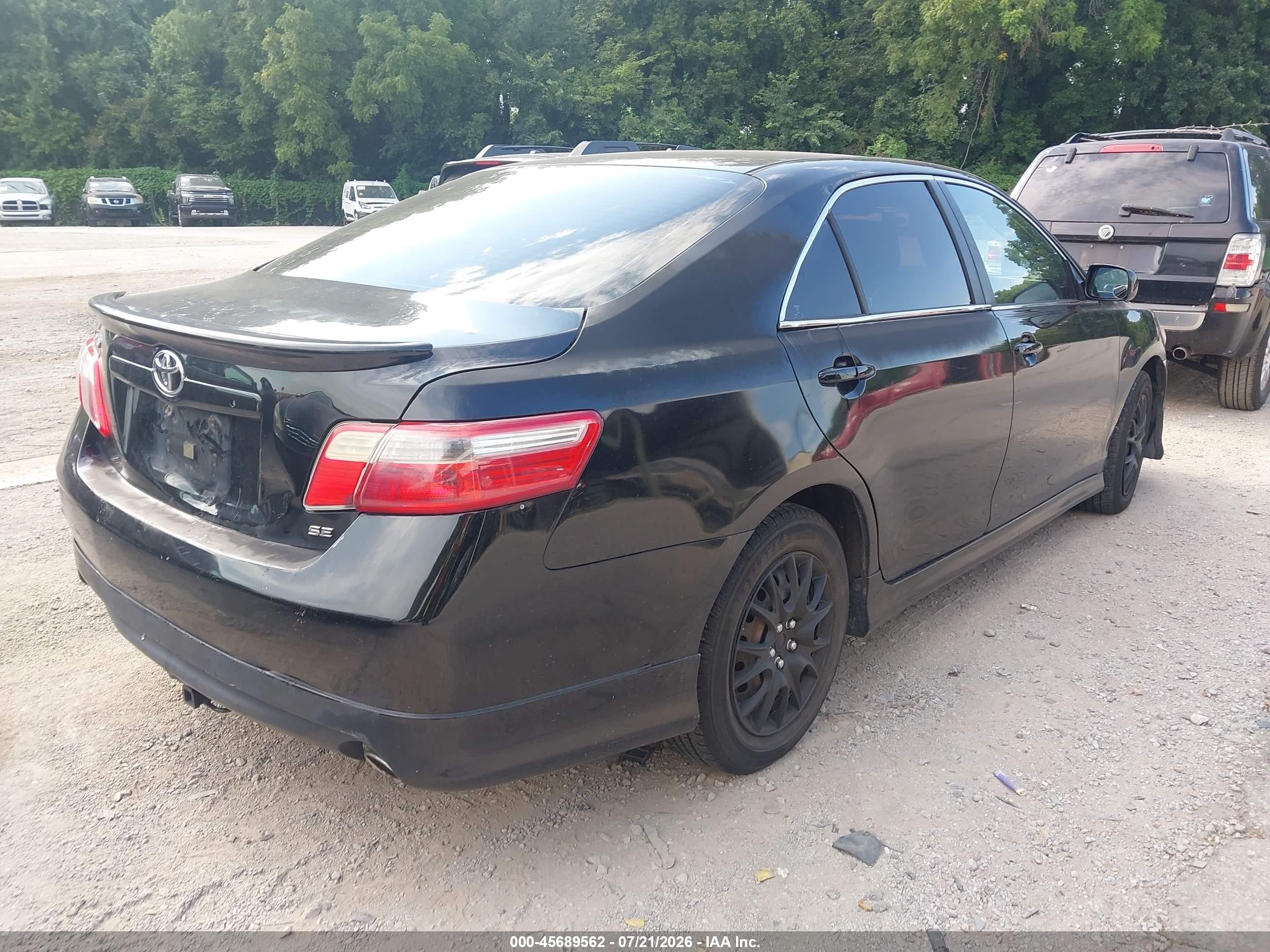 2007 Toyota Camry Se V6 Black vin: 4T1BK46K97U040014