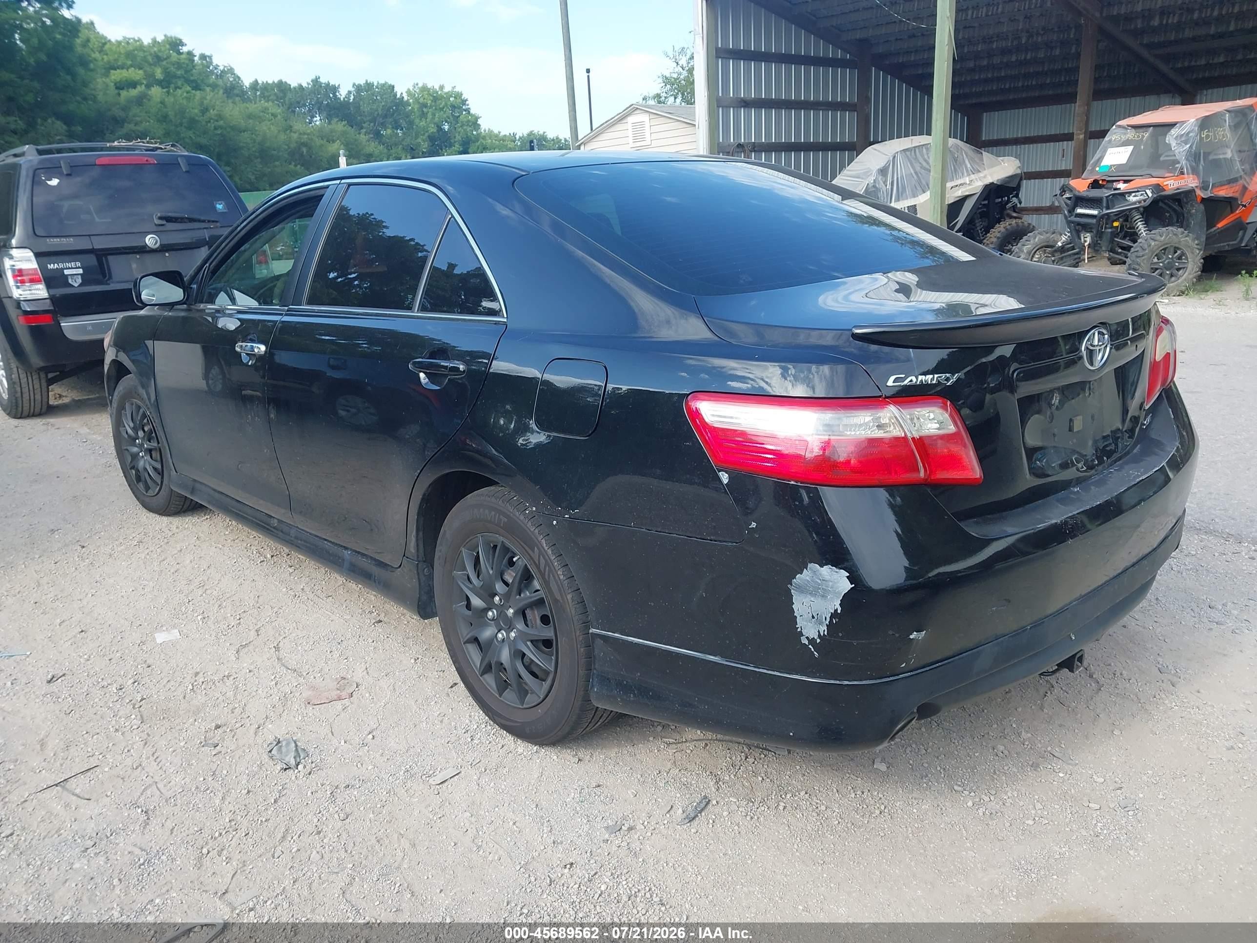 2007 Toyota Camry Se V6 Black vin: 4T1BK46K97U040014