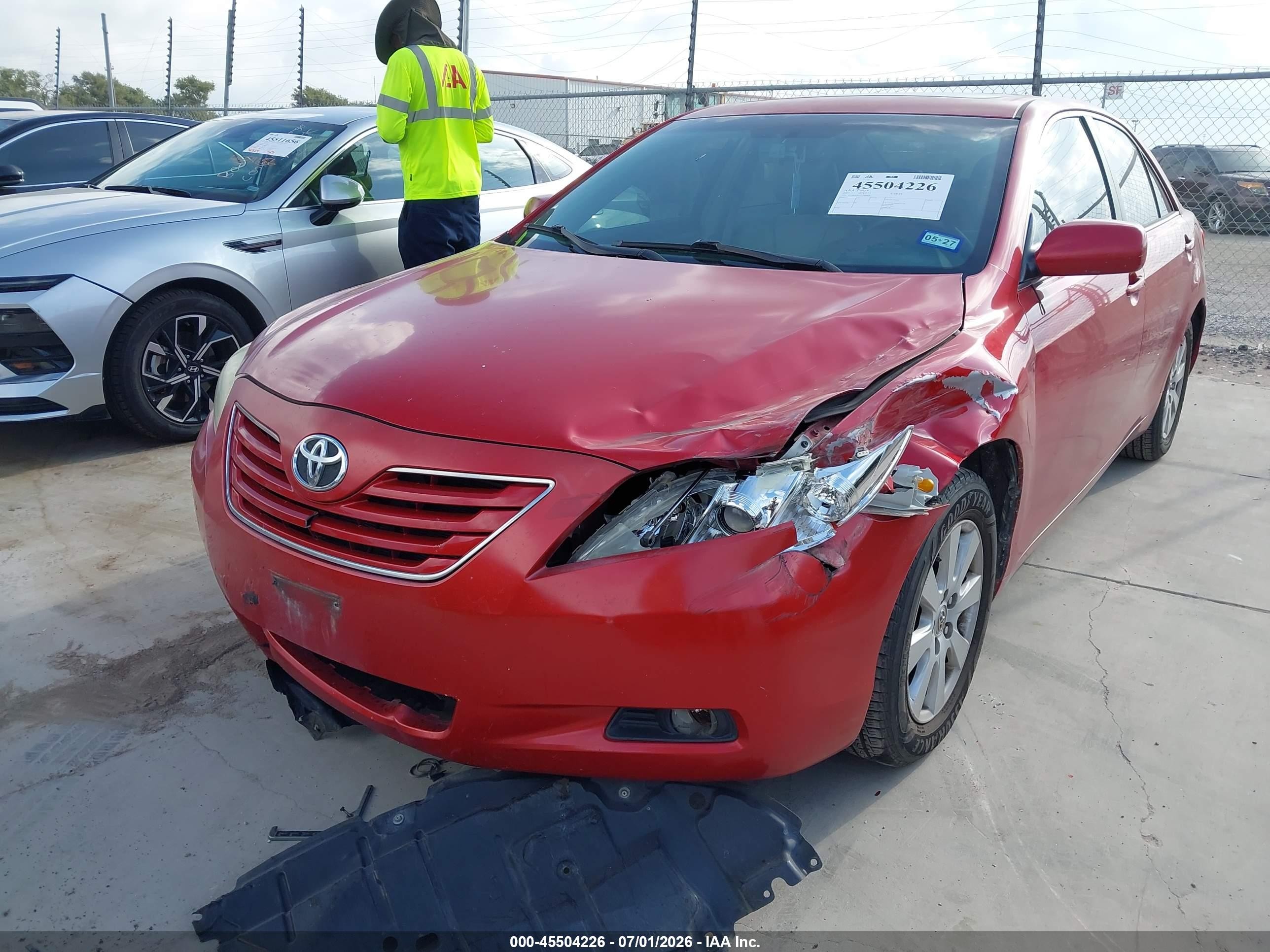 2007 Toyota Camry Xle V6 Red vin: 4T1BK46K97U049876