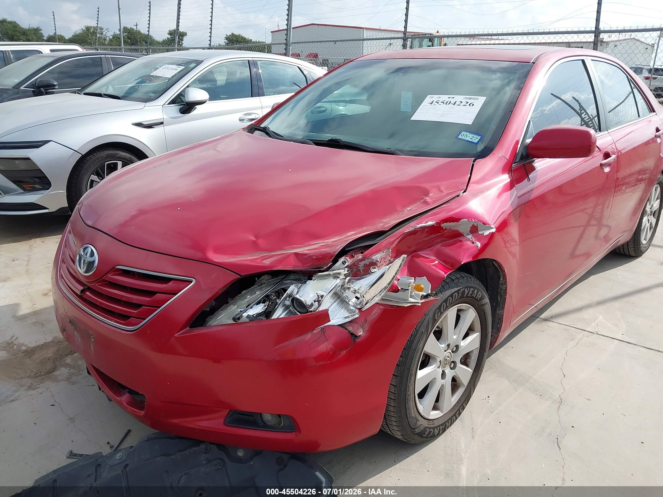 2007 Toyota Camry Xle V6 Red vin: 4T1BK46K97U049876