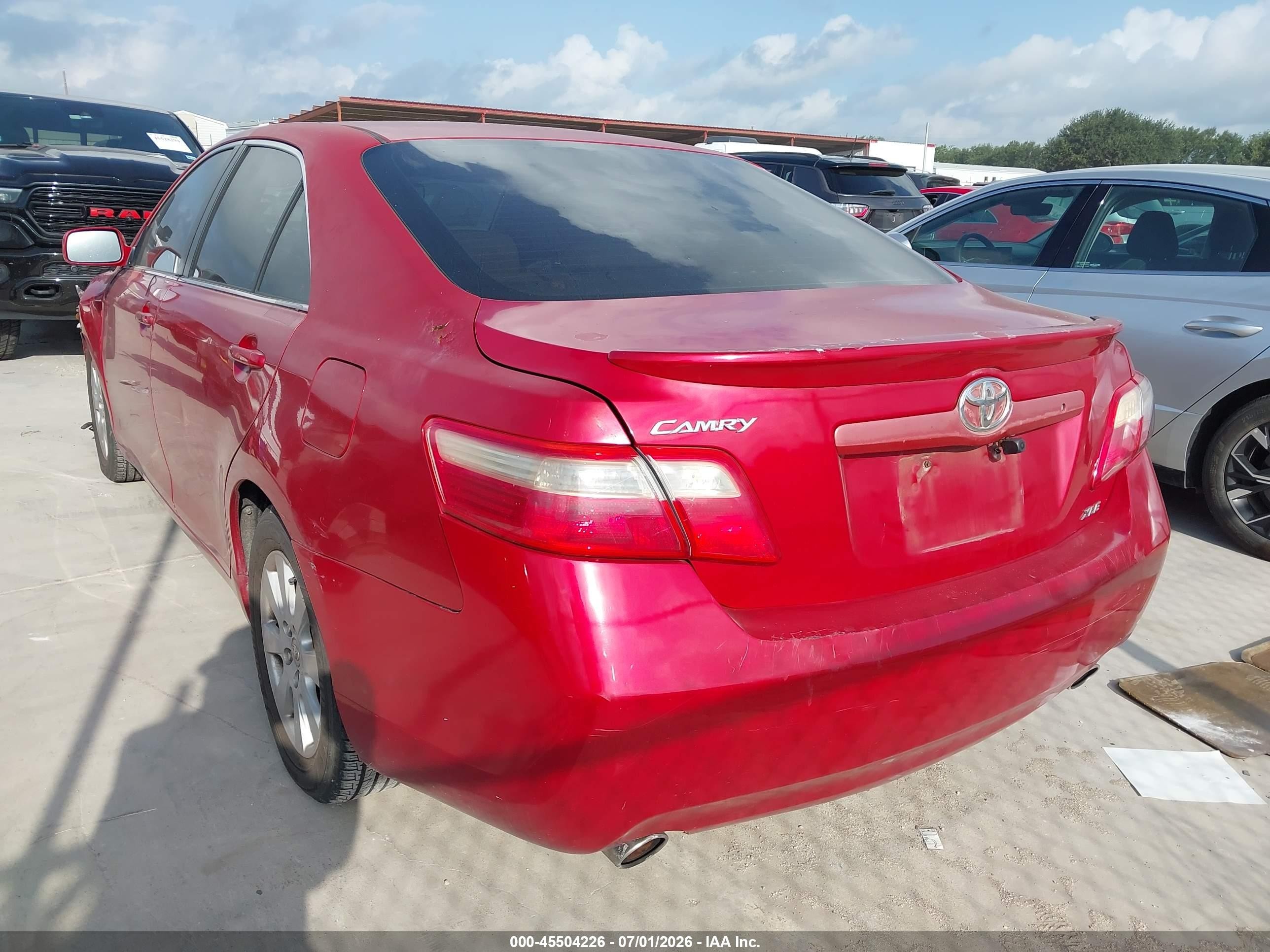 2007 Toyota Camry Xle V6 Red vin: 4T1BK46K97U049876