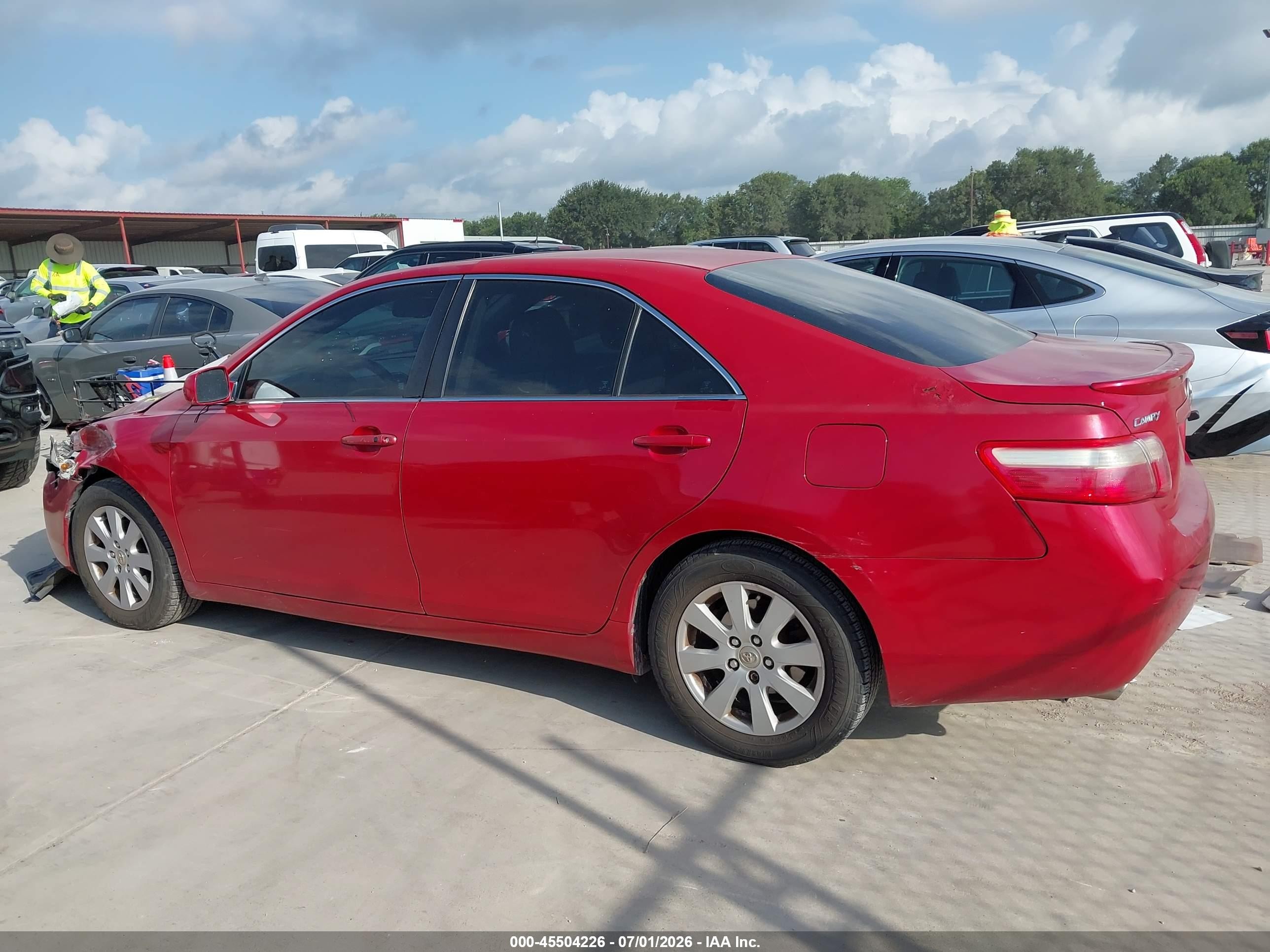 2007 Toyota Camry Xle V6 Red vin: 4T1BK46K97U049876