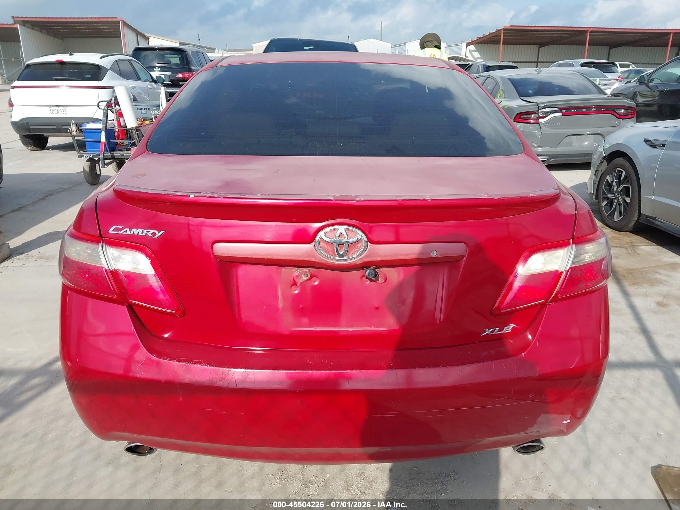 2007 Toyota Camry Xle V6 Red vin: 4T1BK46K97U049876