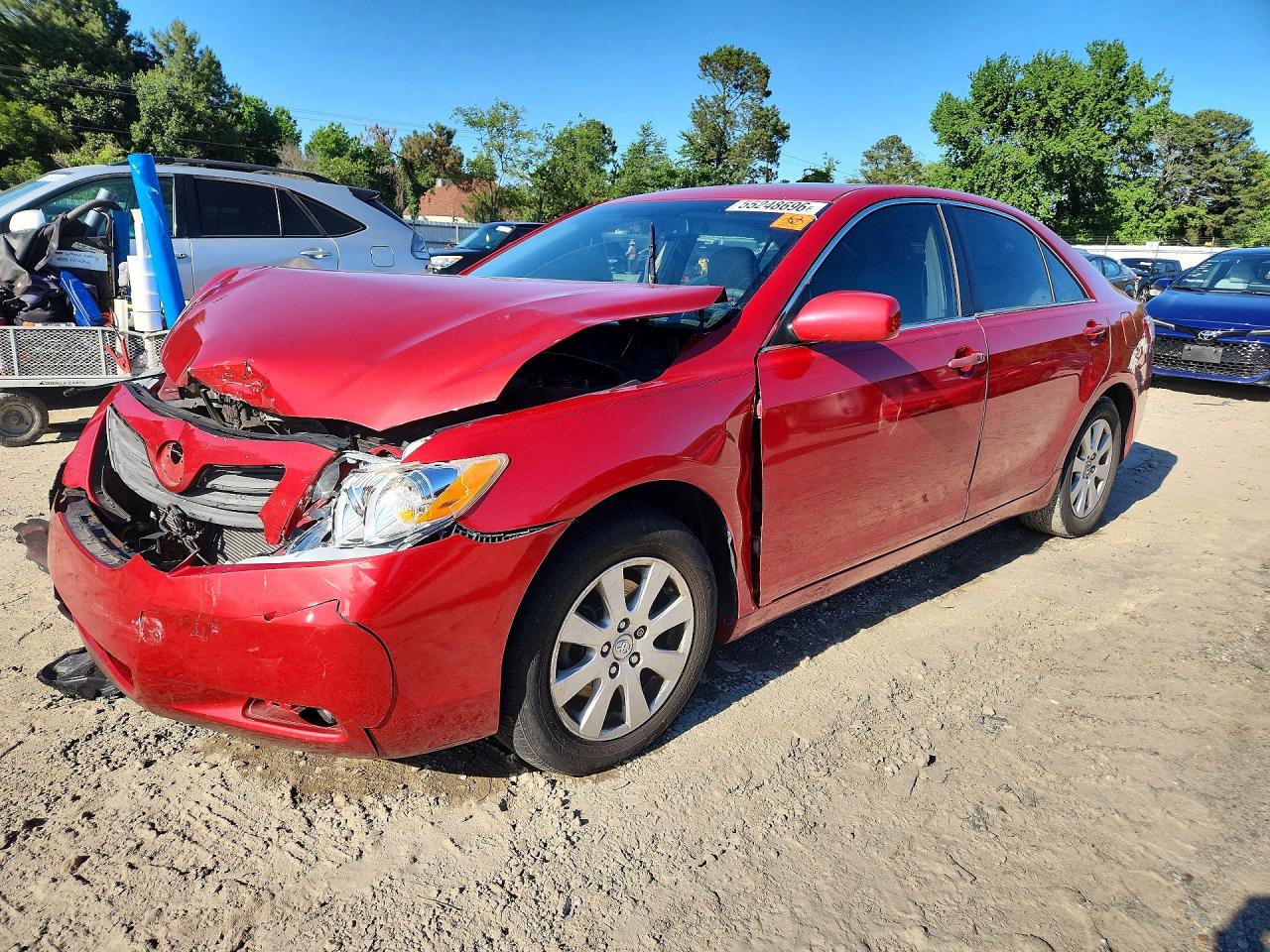 2008 Toyota Camry Xle V6 Red vin: 4T1BK46K98U065559