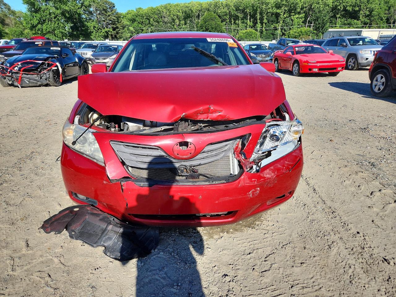2008 Toyota Camry Xle V6 Red vin: 4T1BK46K98U065559