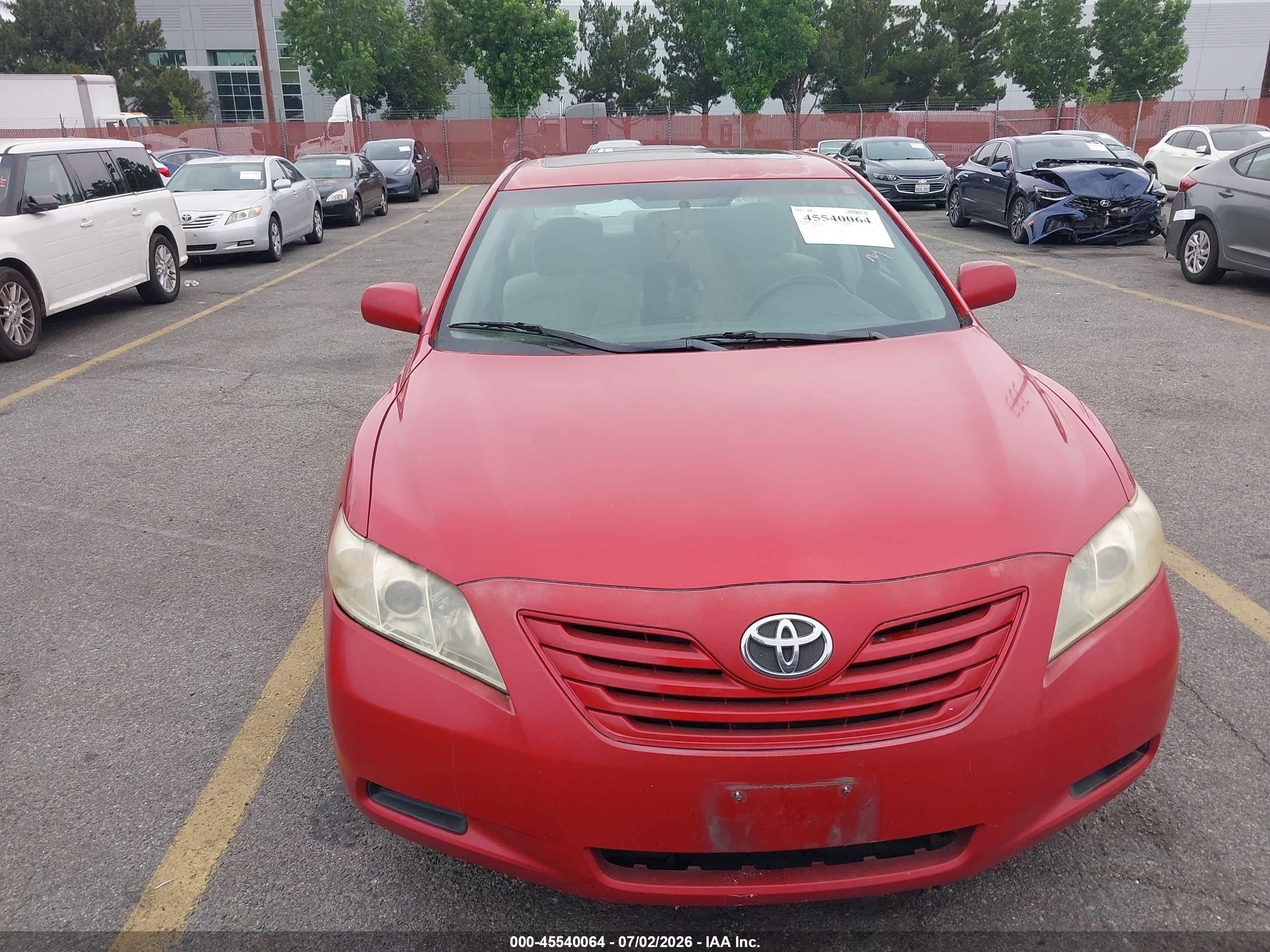 2007 Toyota Camry Le V6 Красный vin: 4T1BK46KX7U021651