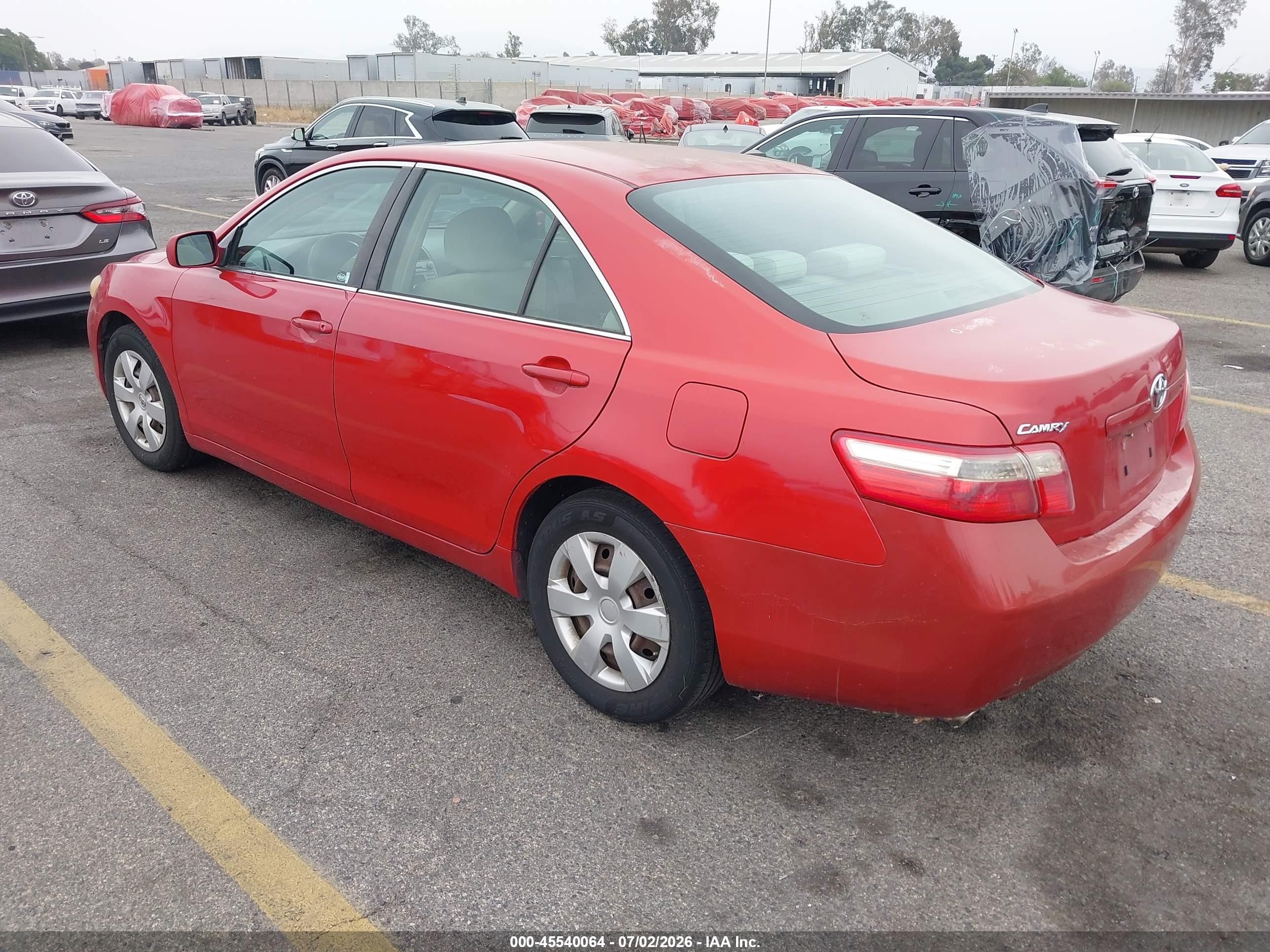 2007 Toyota Camry Le V6 Красный vin: 4T1BK46KX7U021651