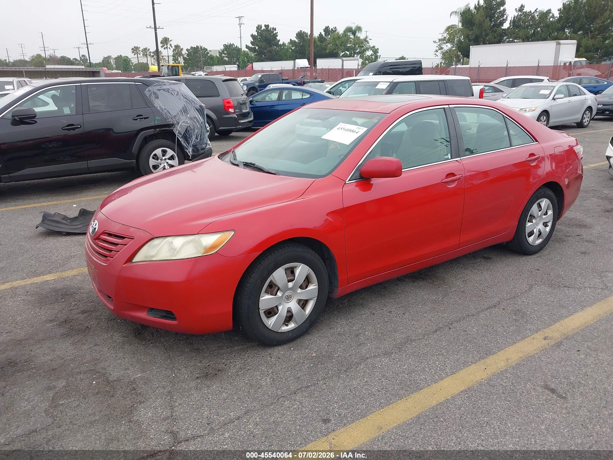 2007 Toyota Camry Le V6 Красный vin: 4T1BK46KX7U021651