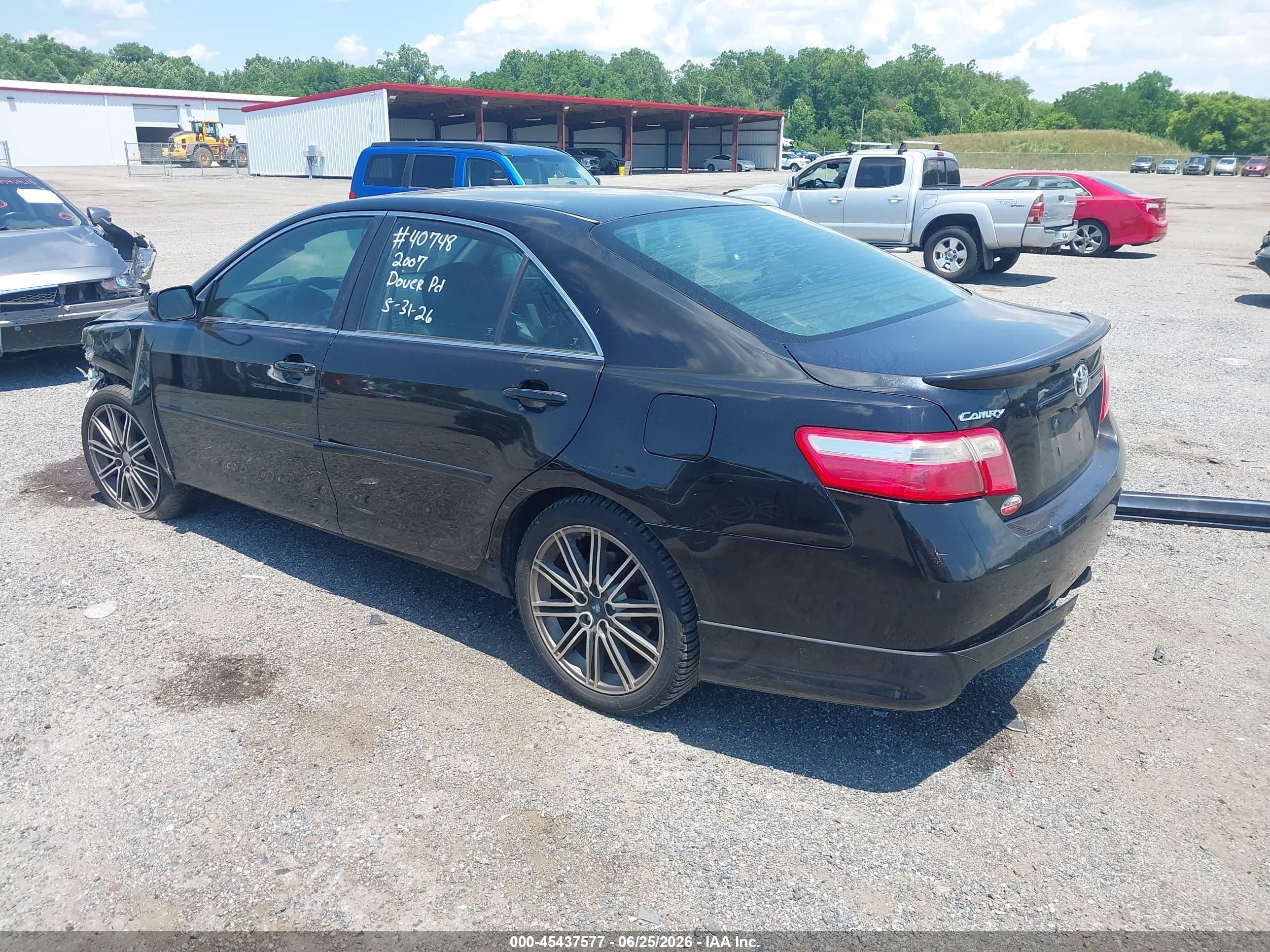 2007 Toyota Camry Se V6 Black vin: 4T1BK46KX7U025831