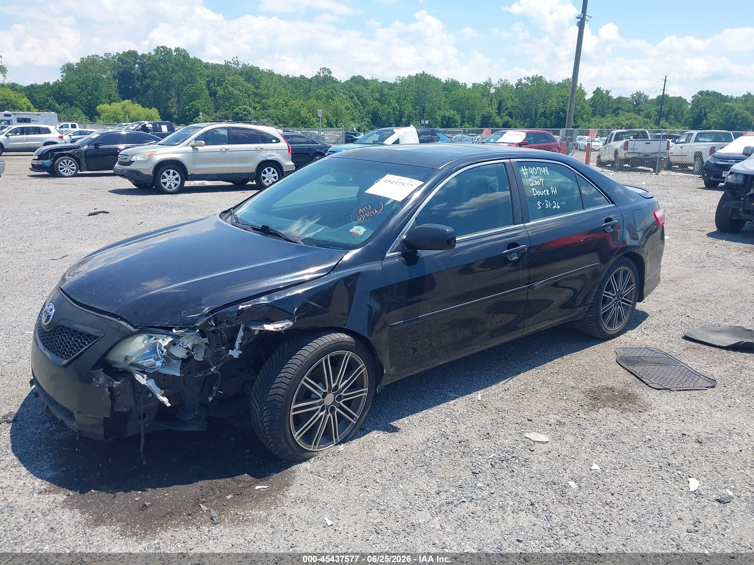 2007 Toyota Camry Se V6 Black vin: 4T1BK46KX7U025831