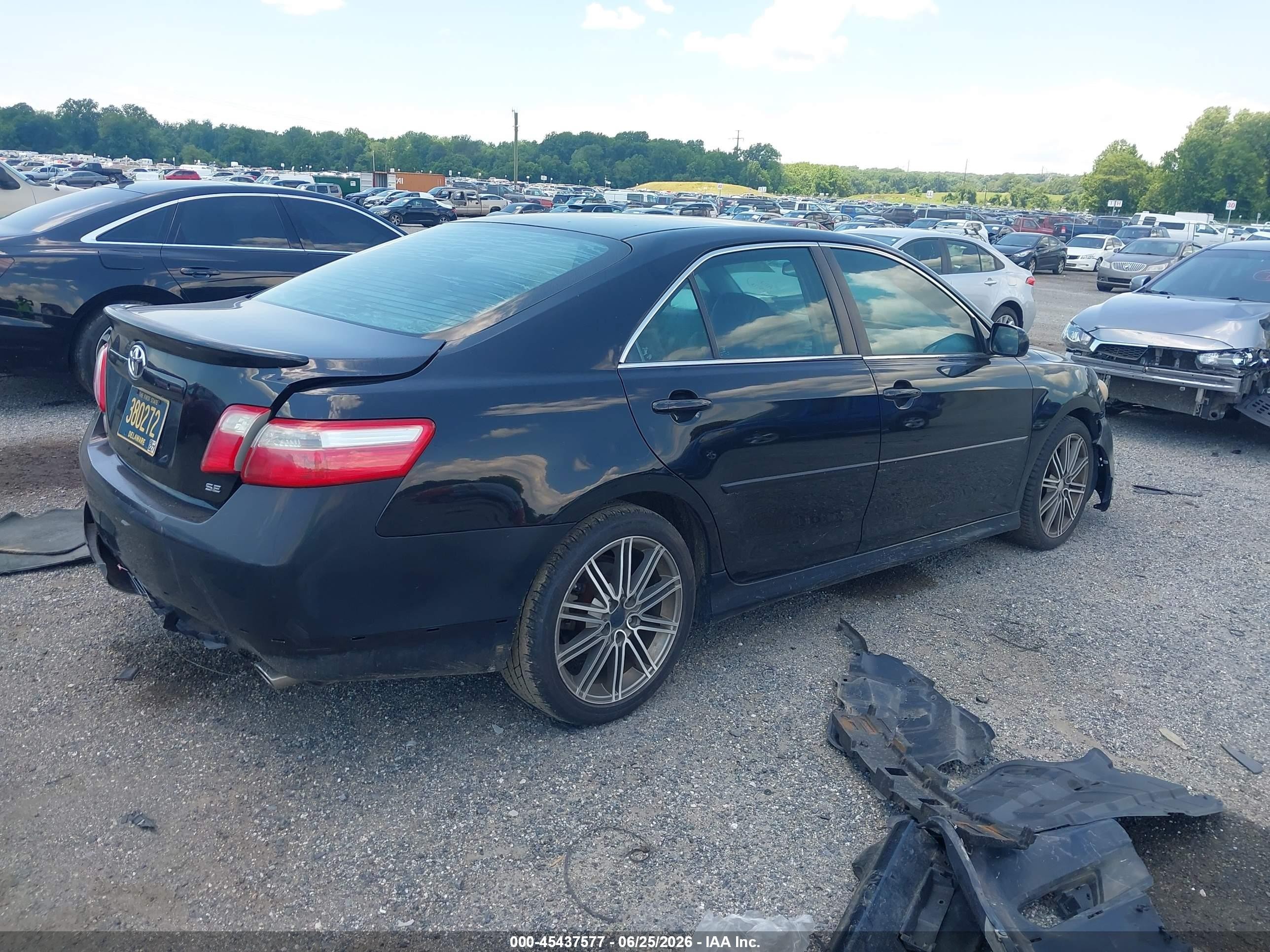 2007 Toyota Camry Se V6 Black vin: 4T1BK46KX7U025831