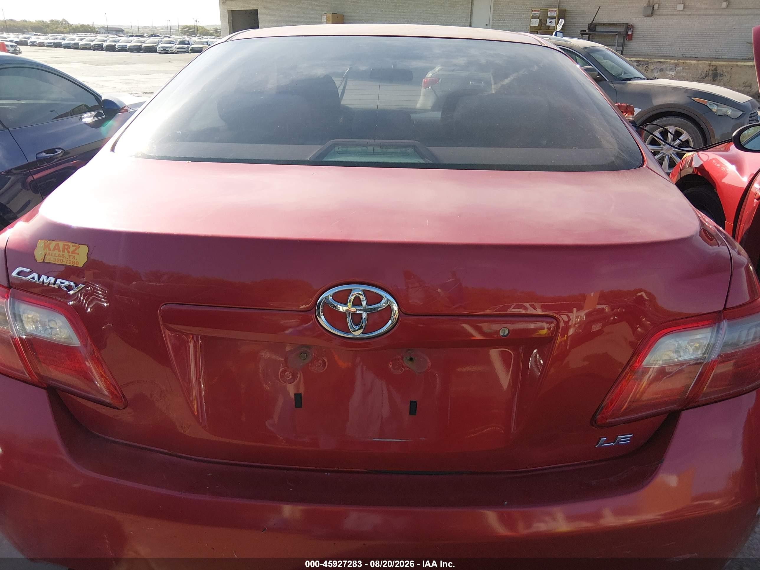 2008 Toyota Camry Le Red vin: 4T1BK46KX8U059138