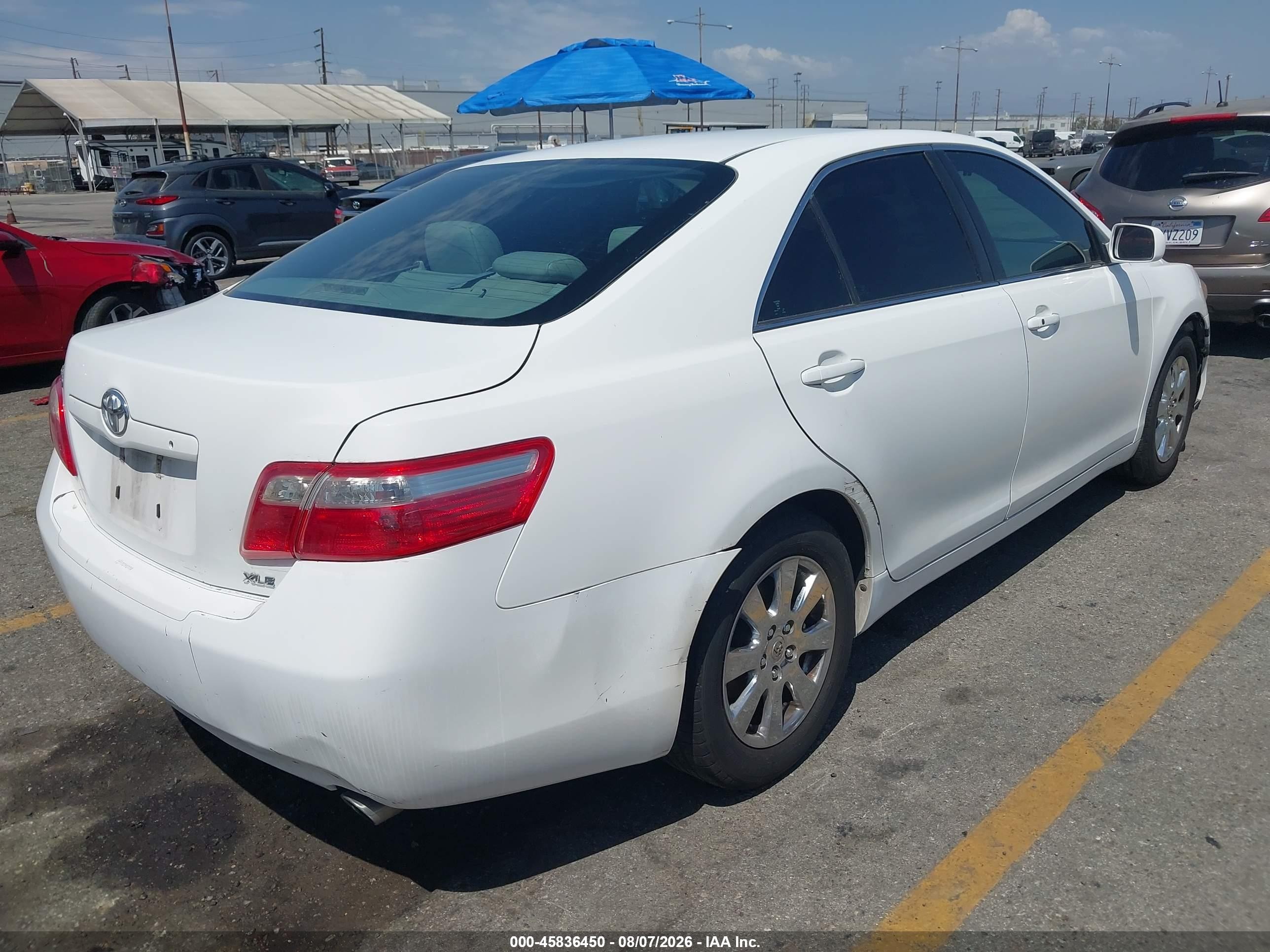2008 Toyota Camry Xle White vin: 4T1BK46KX8U573877