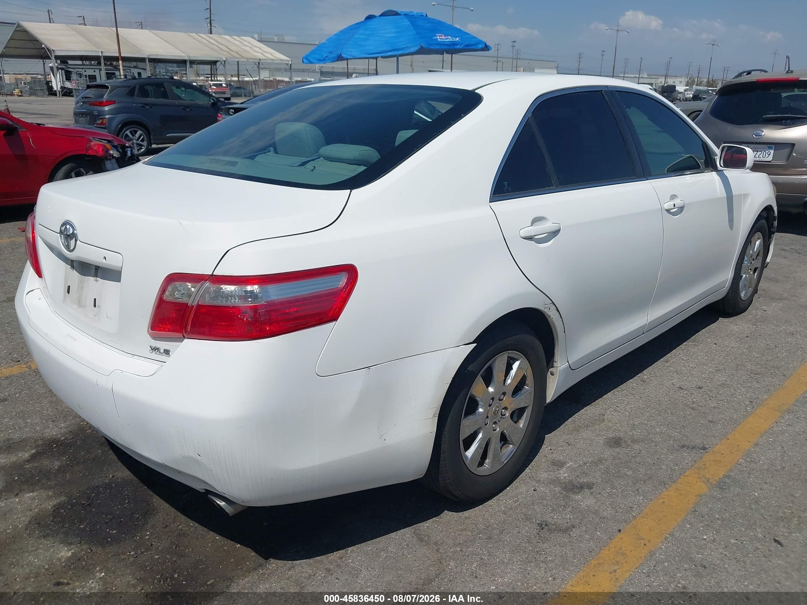2008 Toyota Camry Xle White vin: 4T1BK46KX8U573877