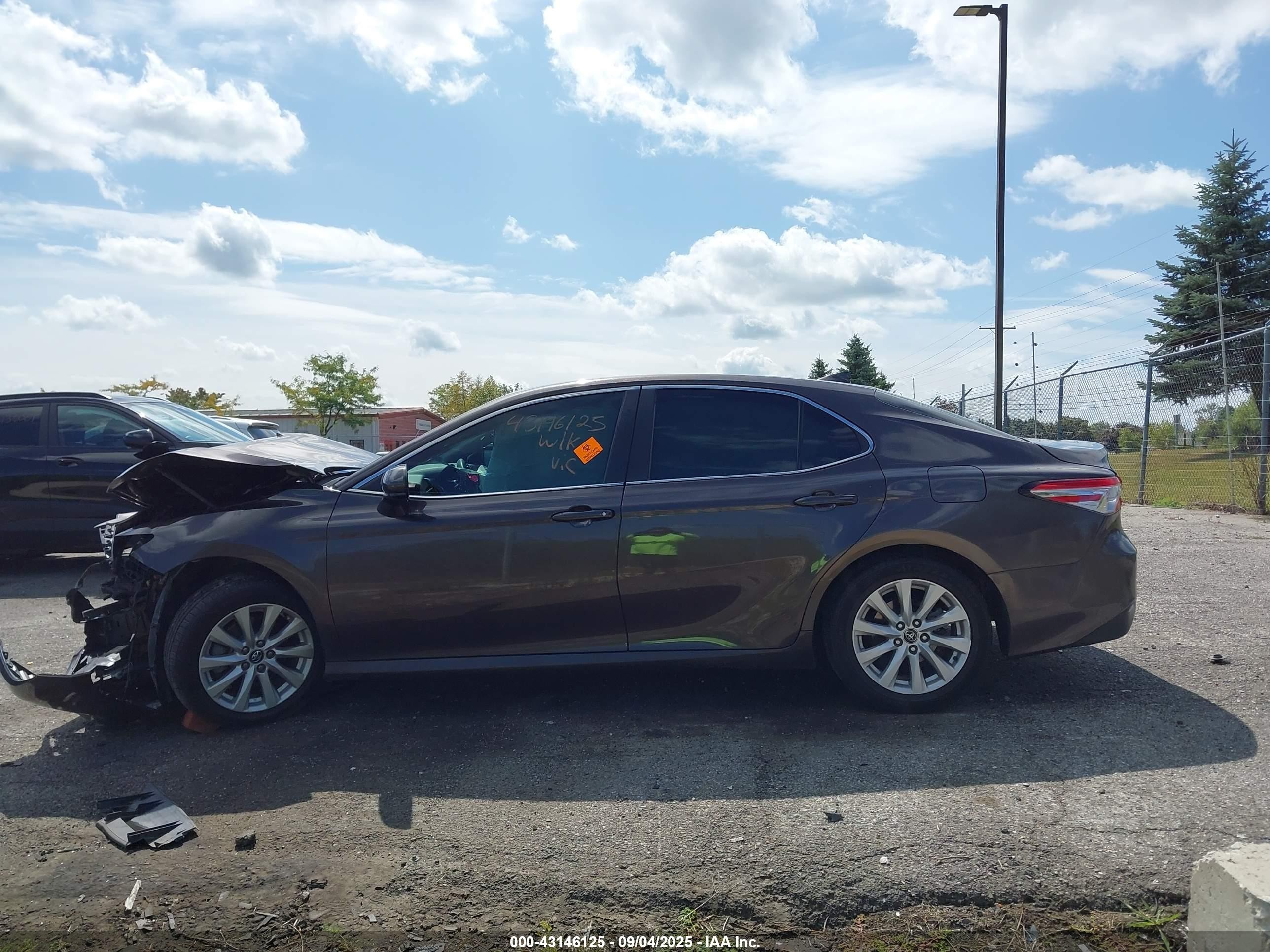 2020 Toyota Camry Le Gray vin: 4T1C11AK2LU859955