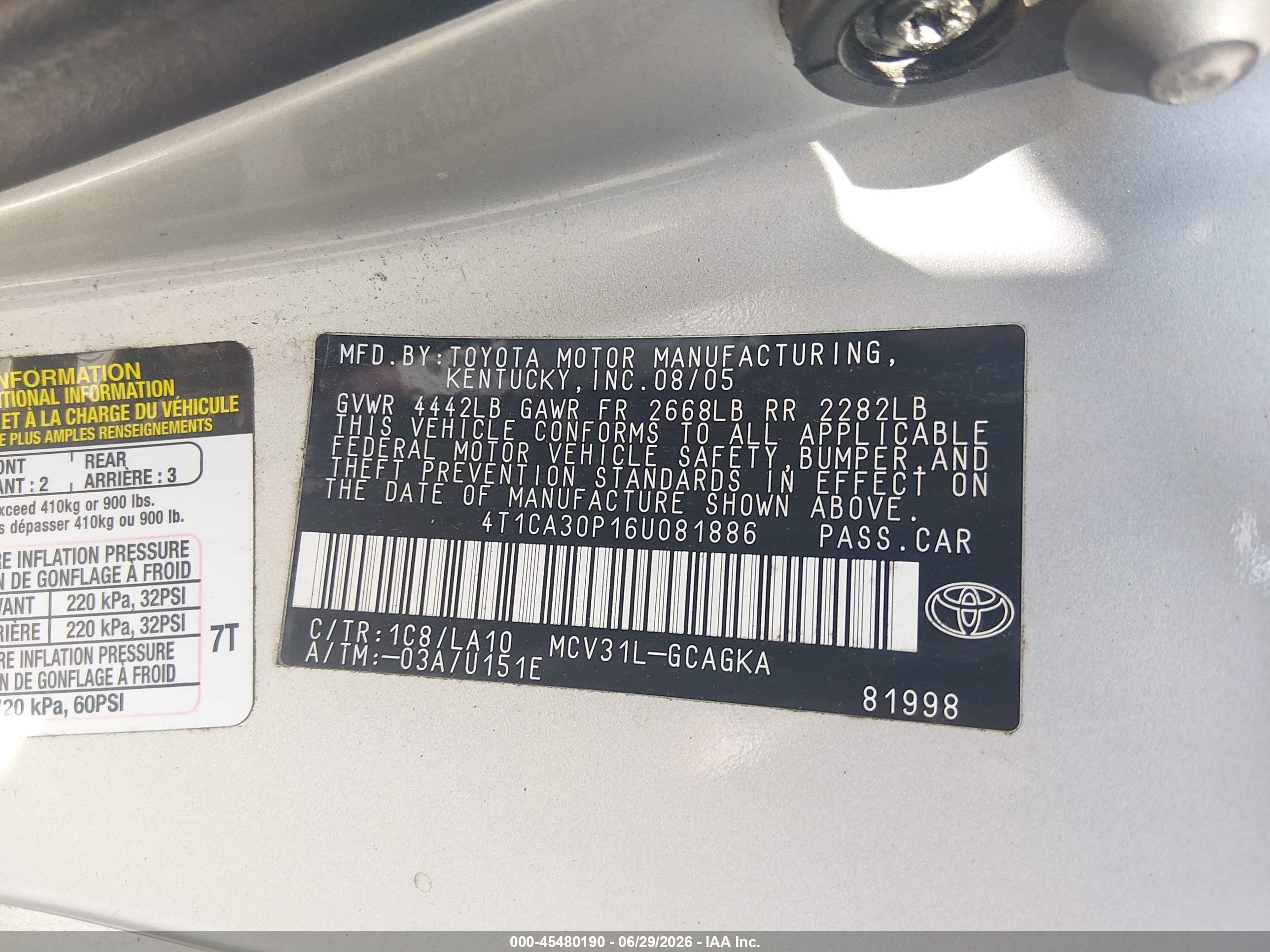 2006 Toyota Camry Solara Sle V6 Silver vin: 4T1CA30P16U081886