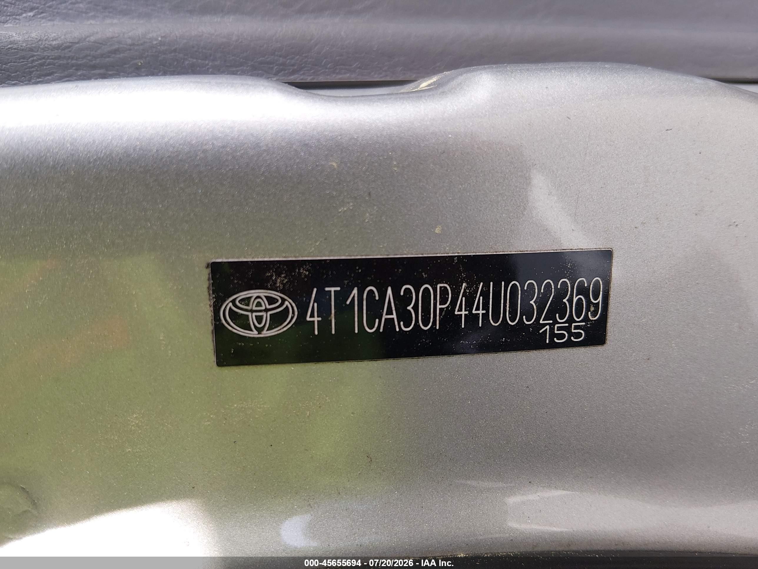 2004 Toyota Camry Solara Sle V6 Silver vin: 4T1CA30P44U032369