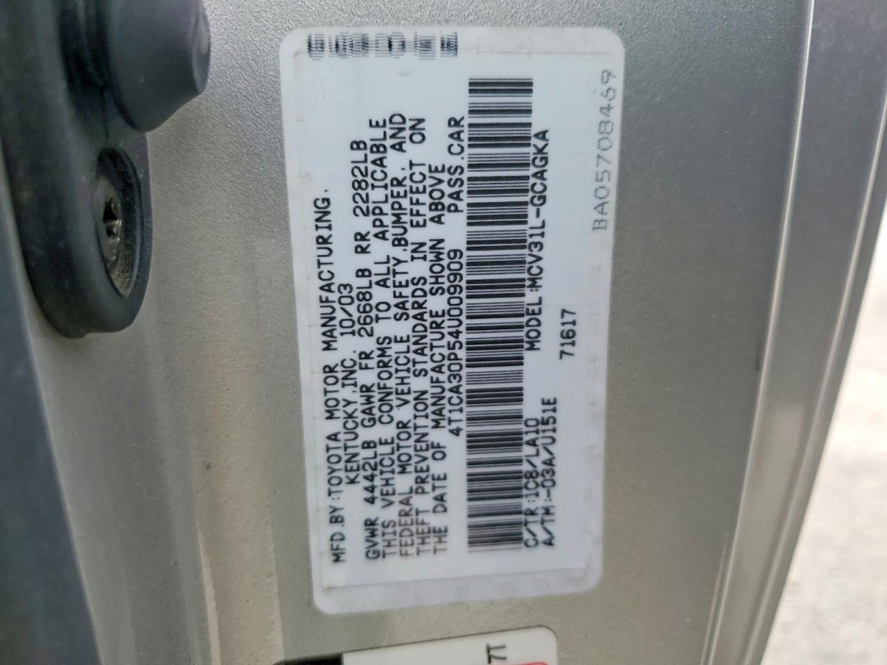 2004 Toyota Camry Solara Sle V6 Silver vin: 4T1CA30P54U009909