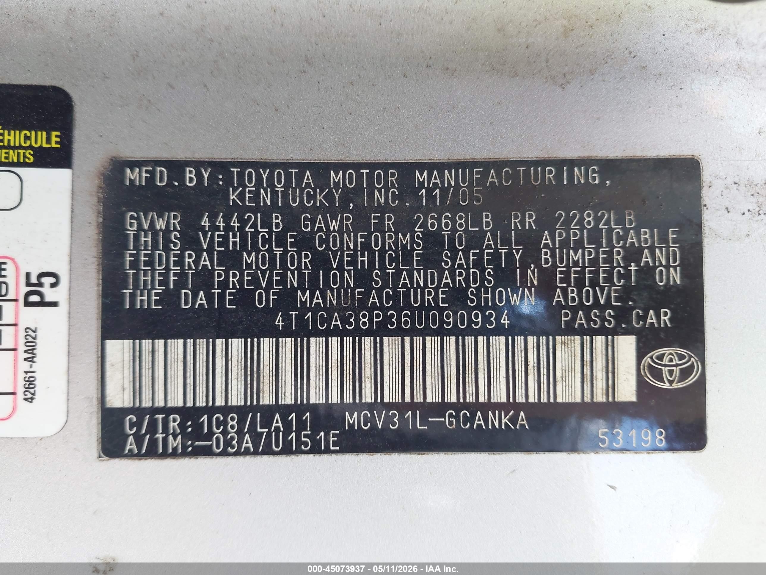 2006 Toyota Camry Solara Se Sport V6 Серебряный vin: 4T1CA38P36U090934