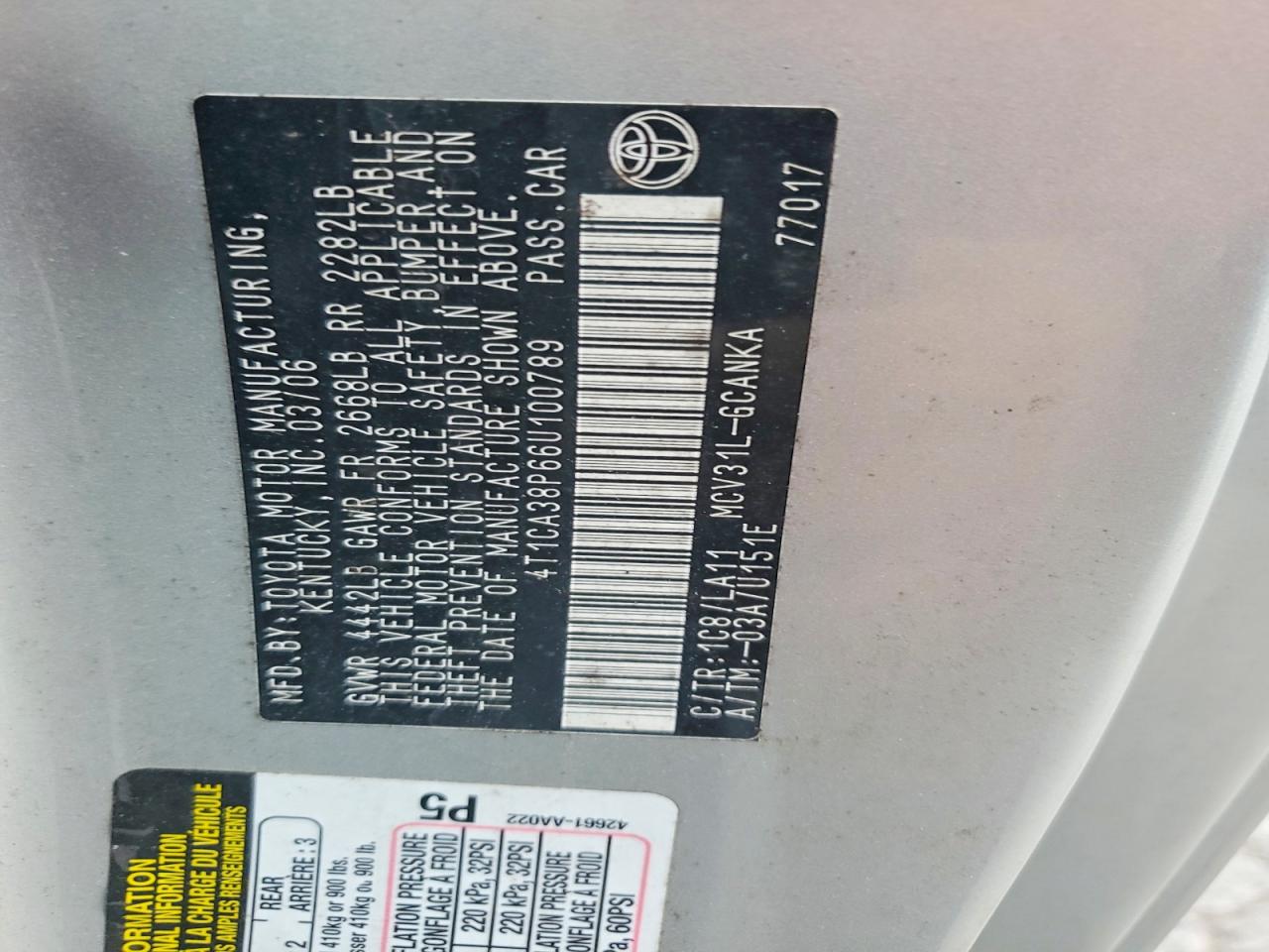 2006 Toyota Camry Solara Se Sport V6 Silver vin: 4T1CA38P66U100789