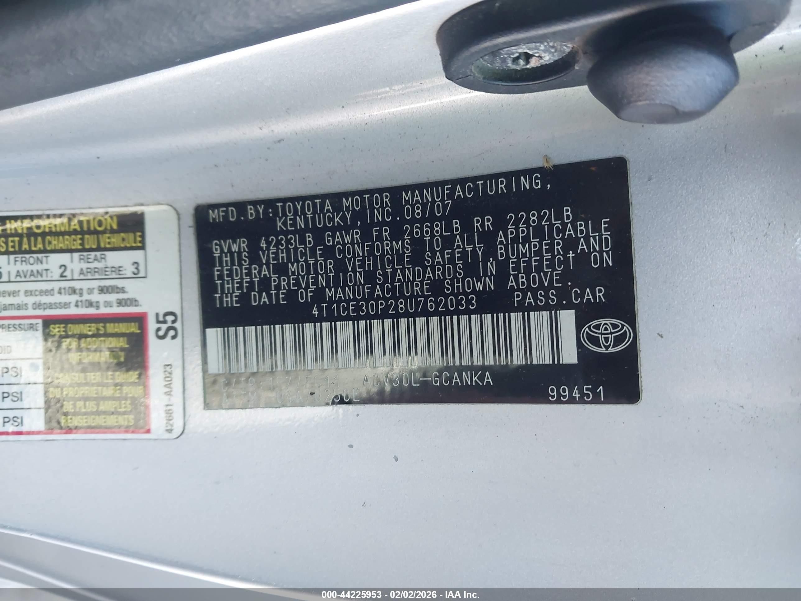 2008 Toyota Camry Solara Sport Серебряный vin: 4T1CE30P28U762033