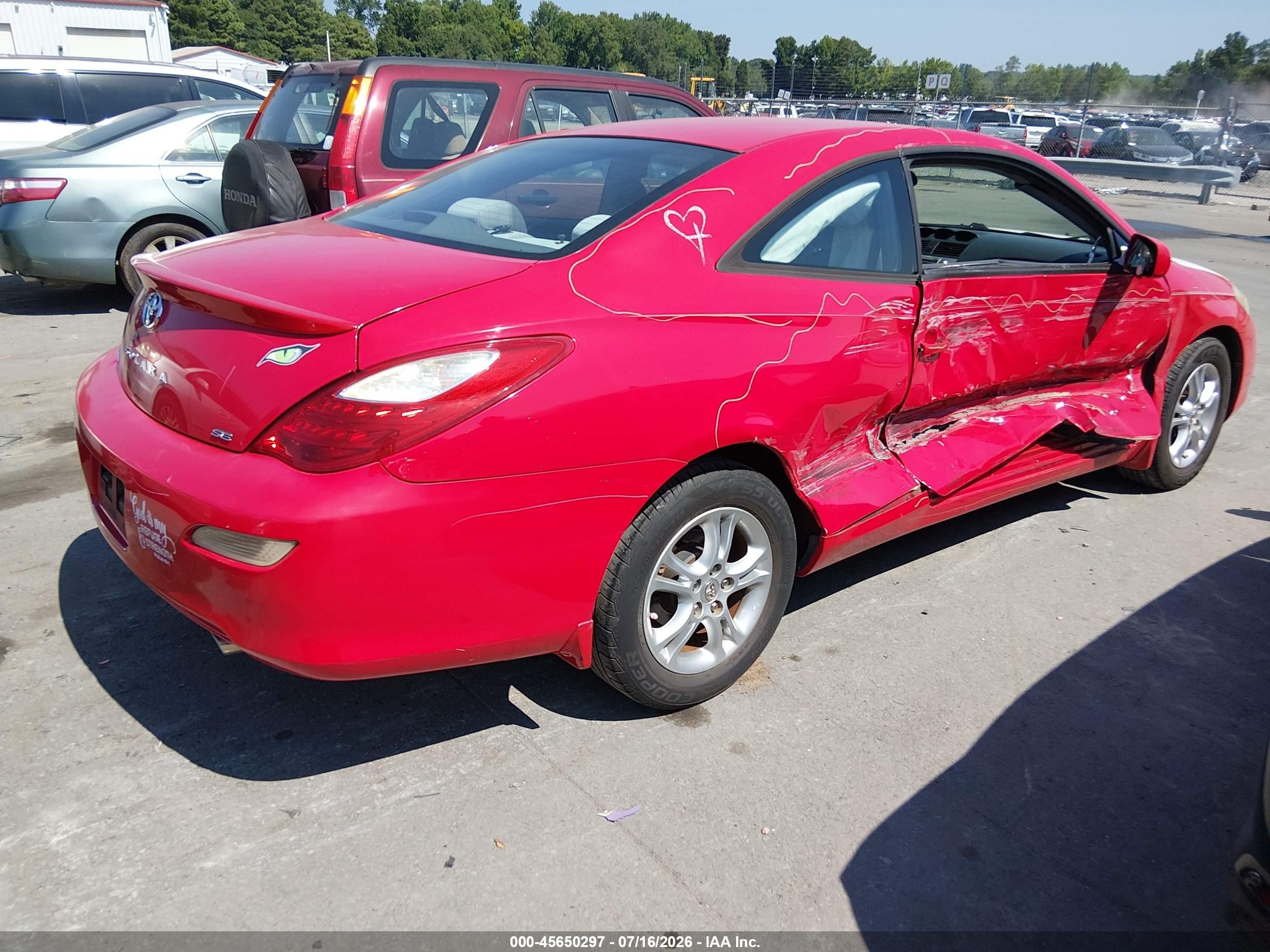 2008 Toyota Camry Solara Se Red vin: 4T1CE30P58U766366