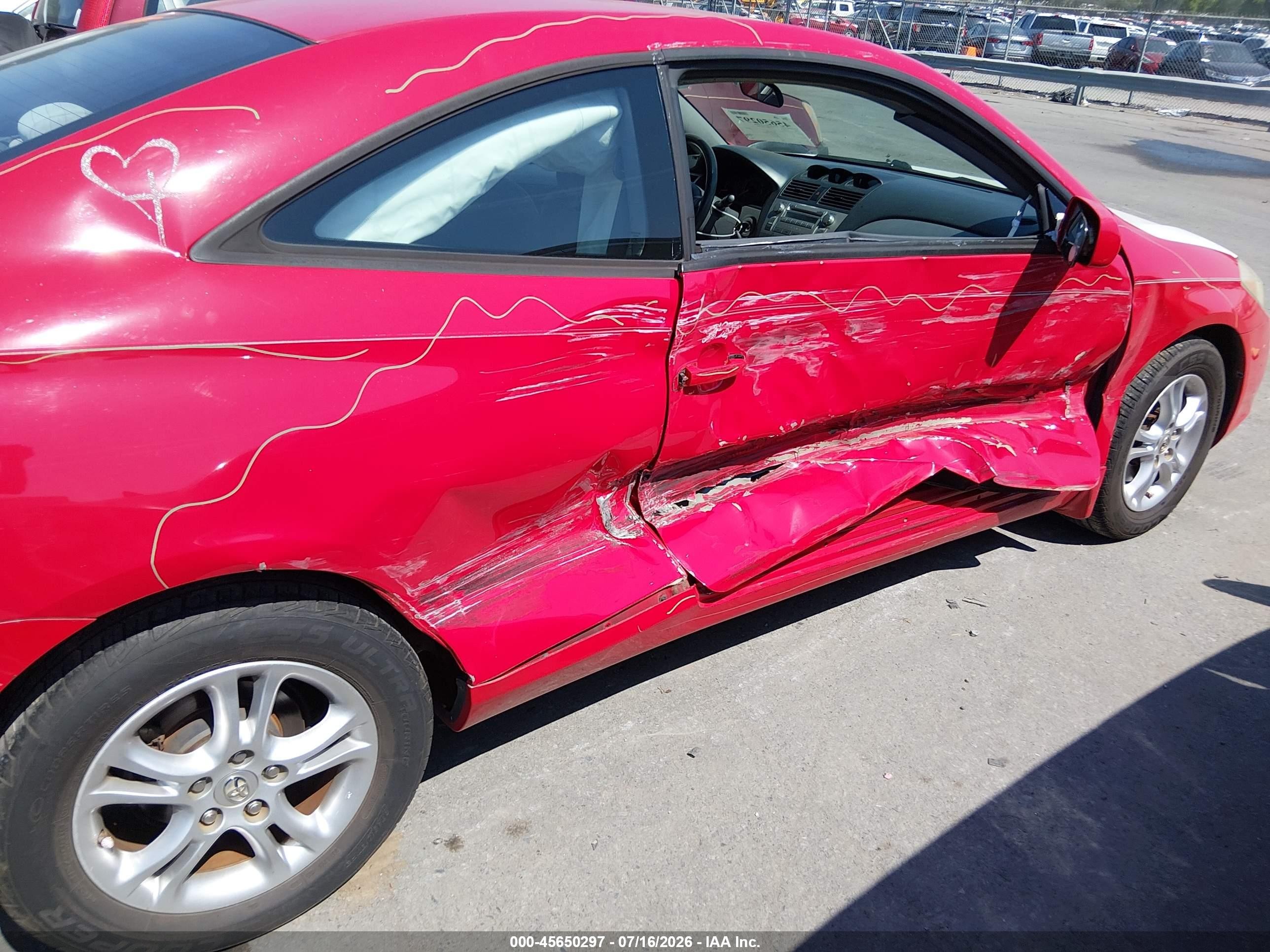 2008 Toyota Camry Solara Se Red vin: 4T1CE30P58U766366