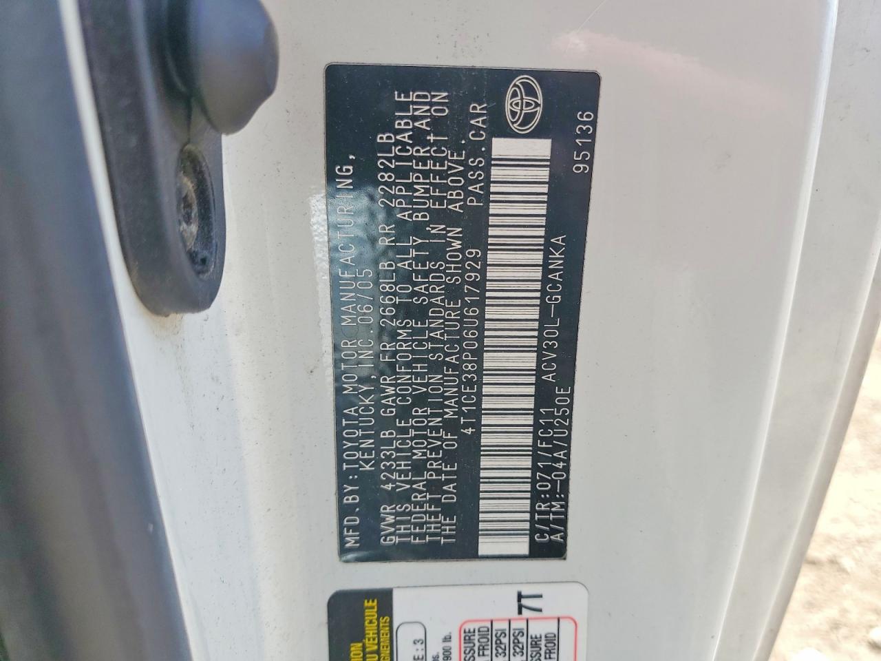 2006 Toyota Camry Solara Se Sport White vin: 4T1CE38P06U617929
