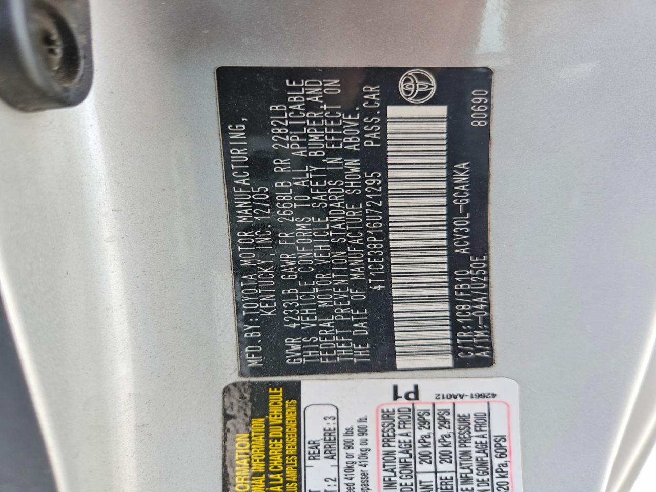 2006 Toyota Camry Solara Se Silver vin: 4T1CE38P16U721295